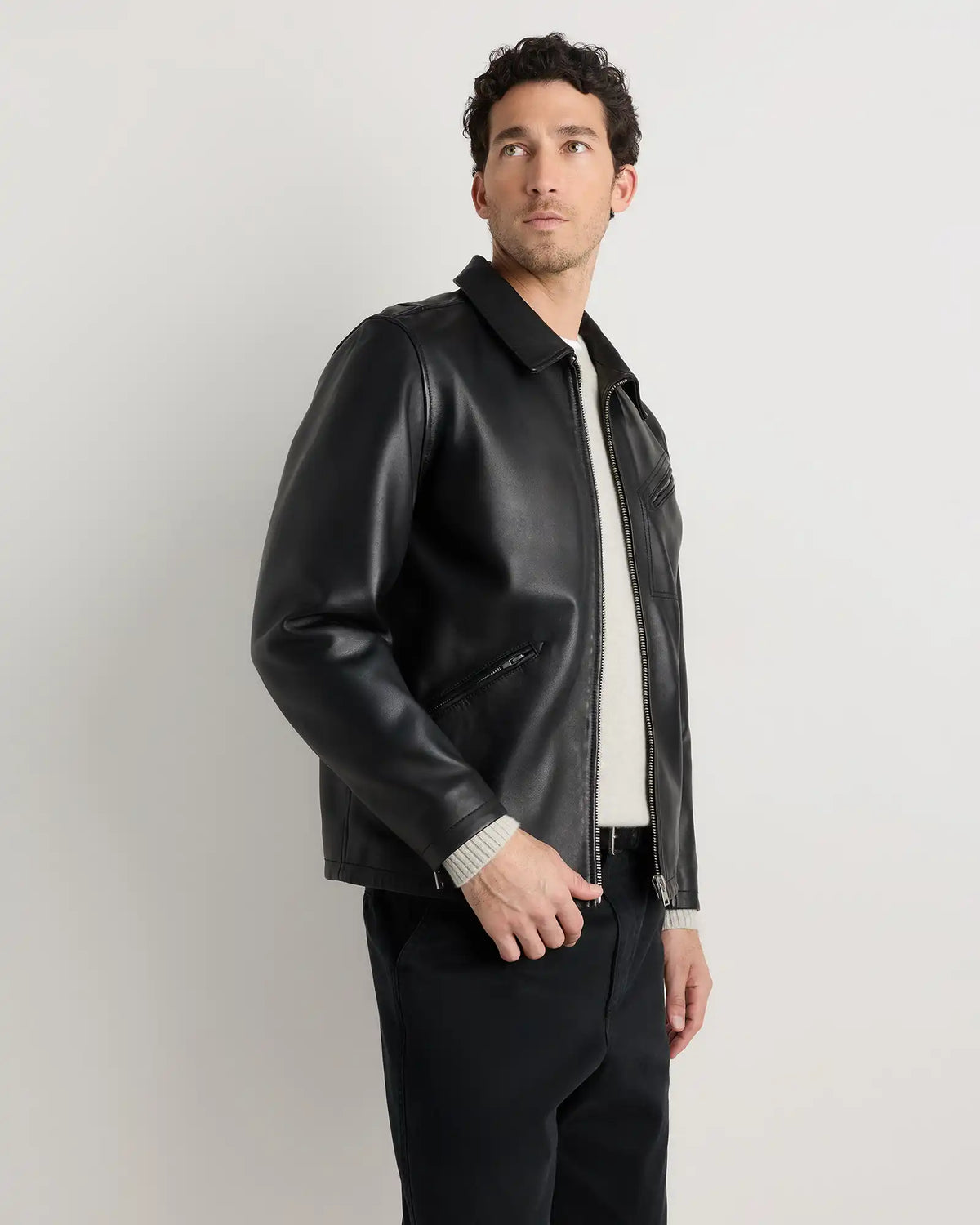 100% Washed Leather Moto Jacket