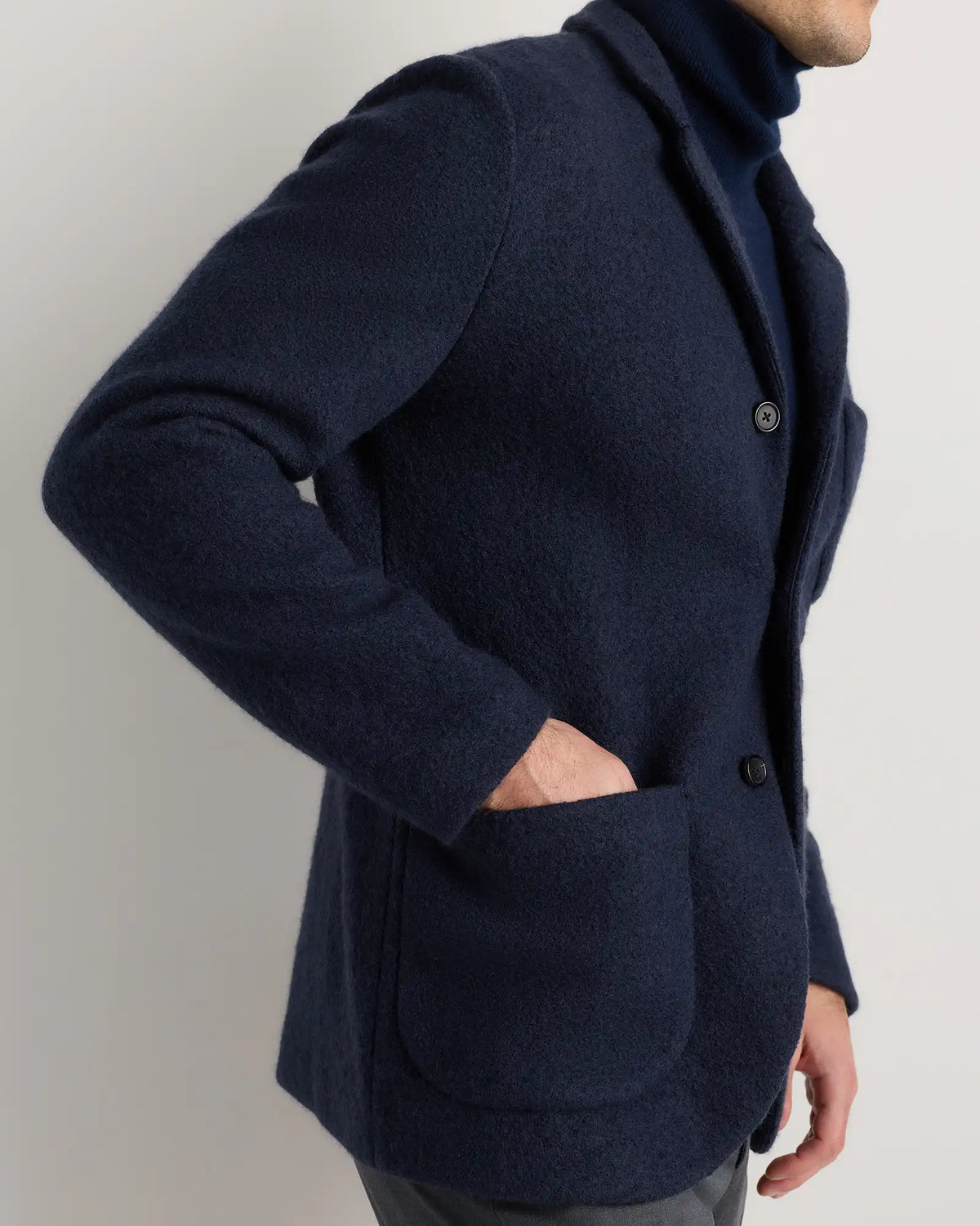 Boiled Wool Cashmere Blazer