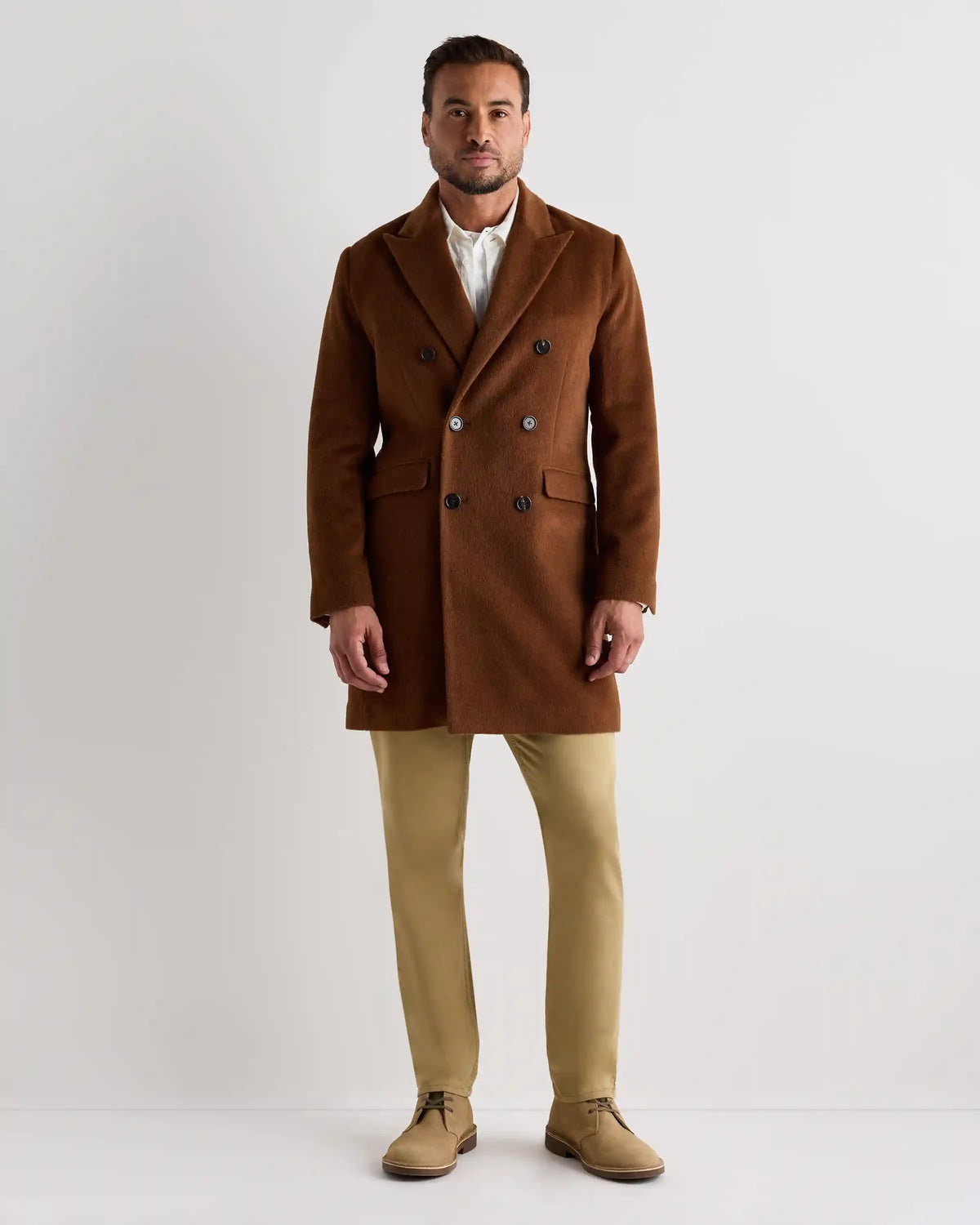 Camel Hair Double-Breasted Overcoat