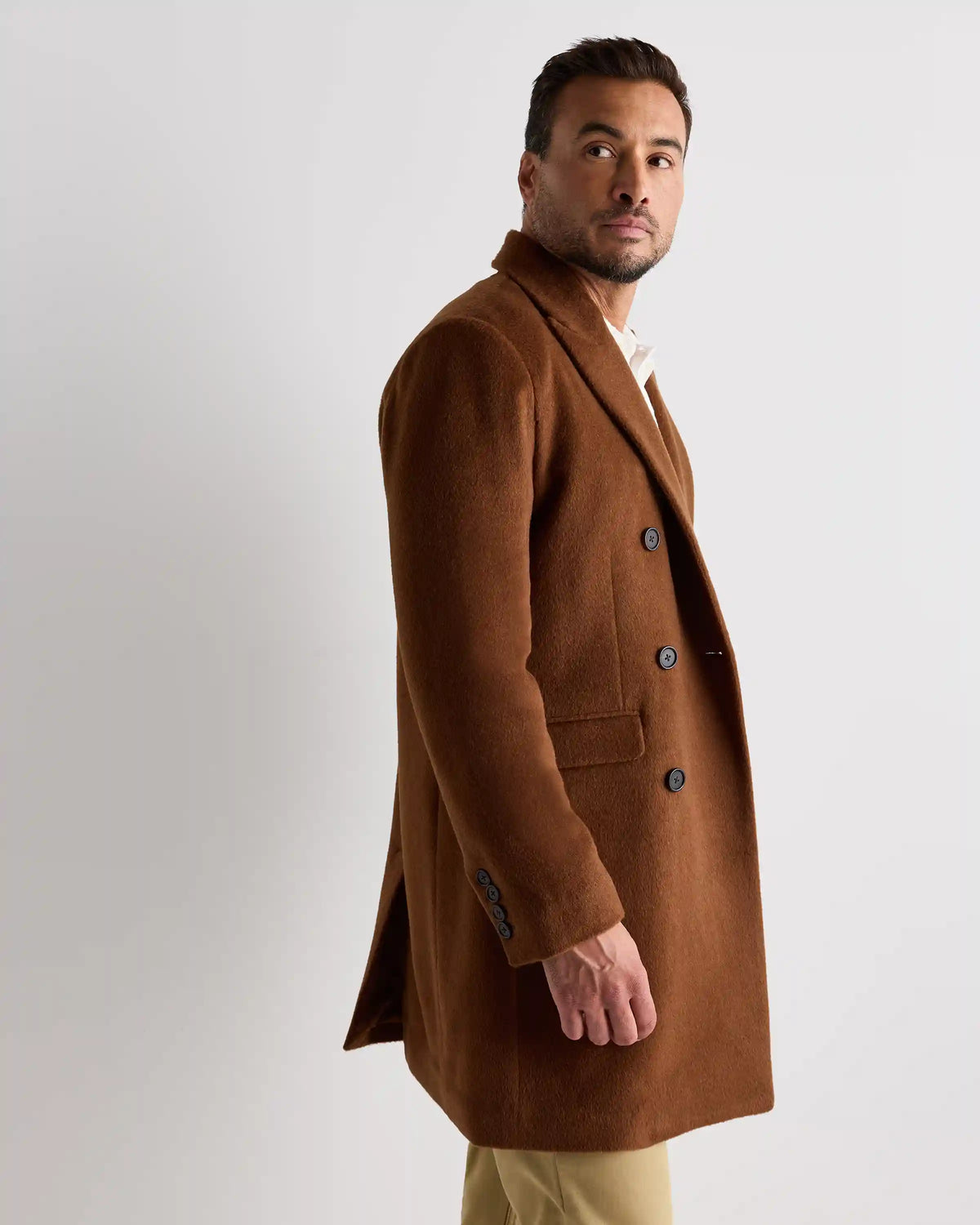 Camel Hair Double-Breasted Overcoat