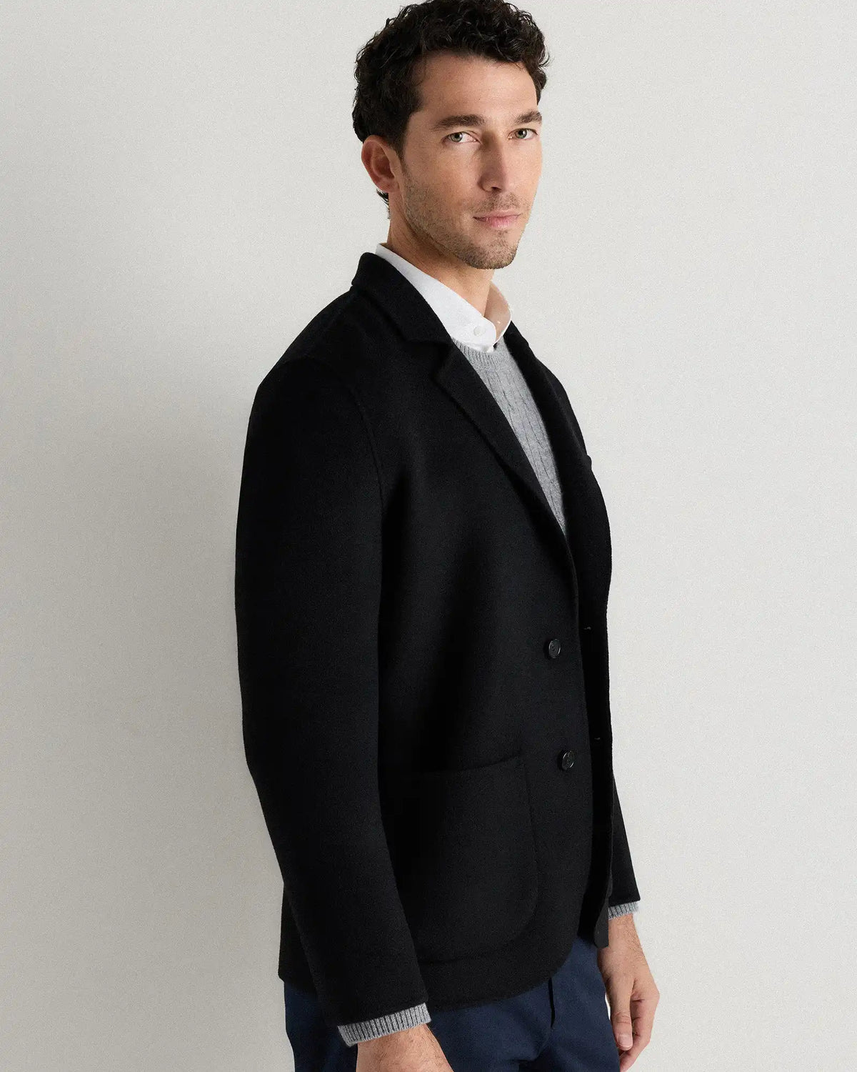 100% Mongolian Cashmere Double-Faced Chore Blazer