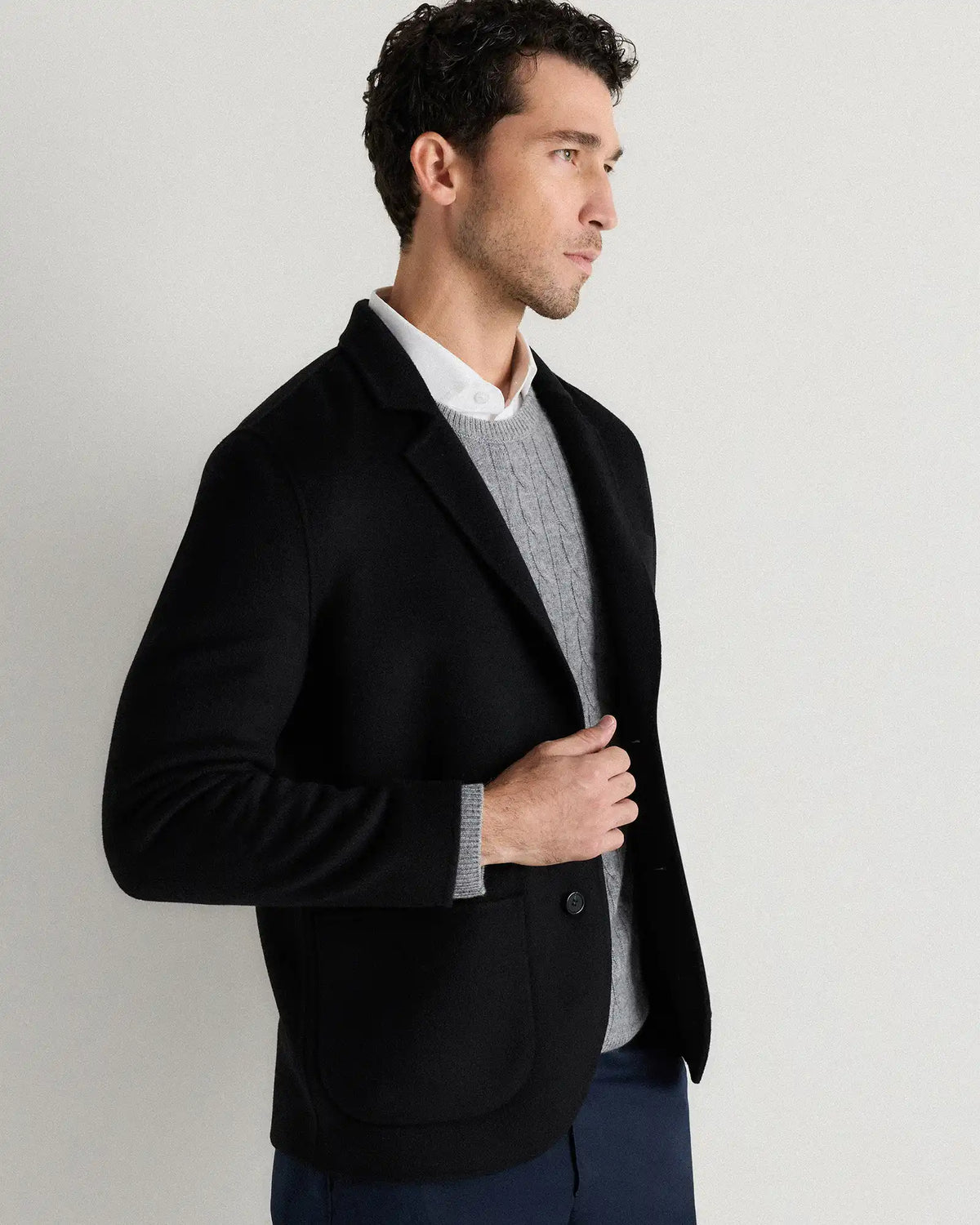 100% Mongolian Cashmere Double-Faced Chore Blazer