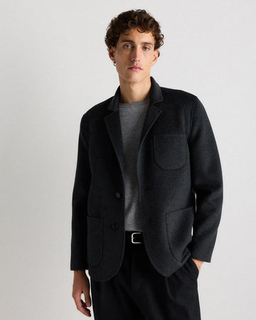 100% Mongolian Cashmere Double-Faced Chore Blazer