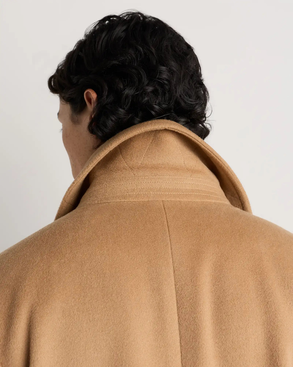 Wool Cashmere Double-Breasted Officer Topcoat