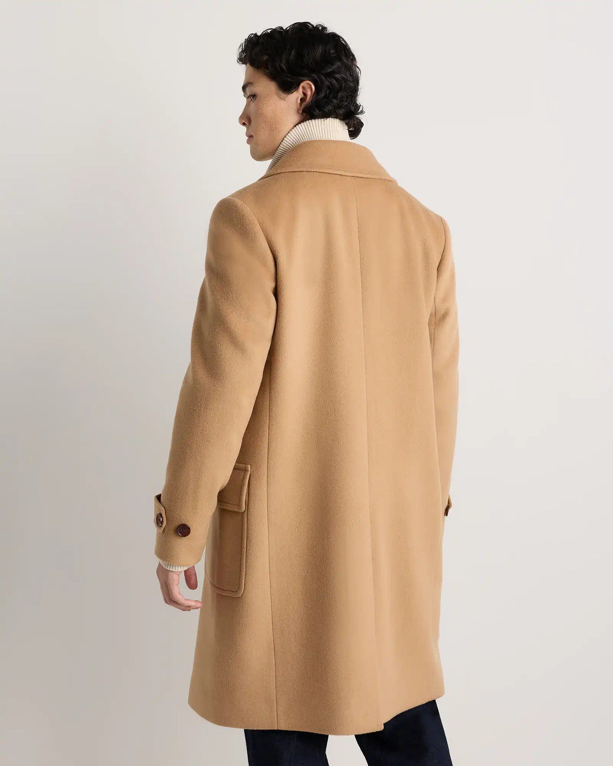 Wool Cashmere Double-Breasted Officer Topcoat