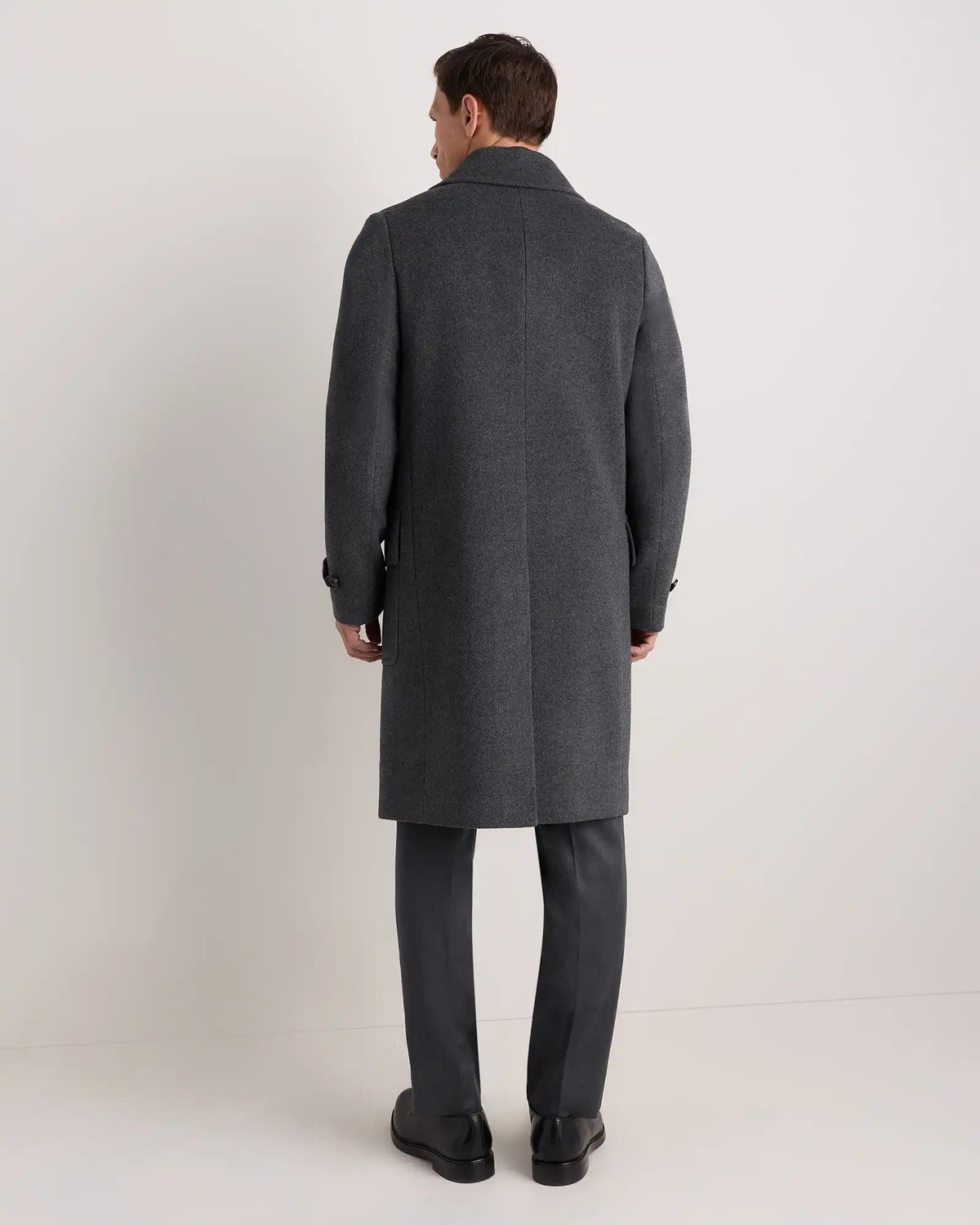 Wool Cashmere Double-Breasted Officer Topcoat