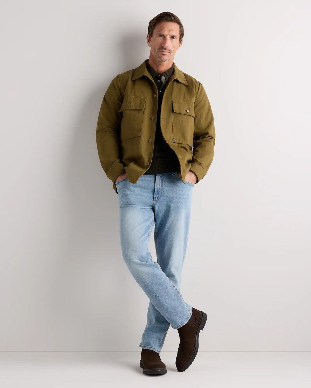 100% Organic Herringbone Twill Shirt Jacket
