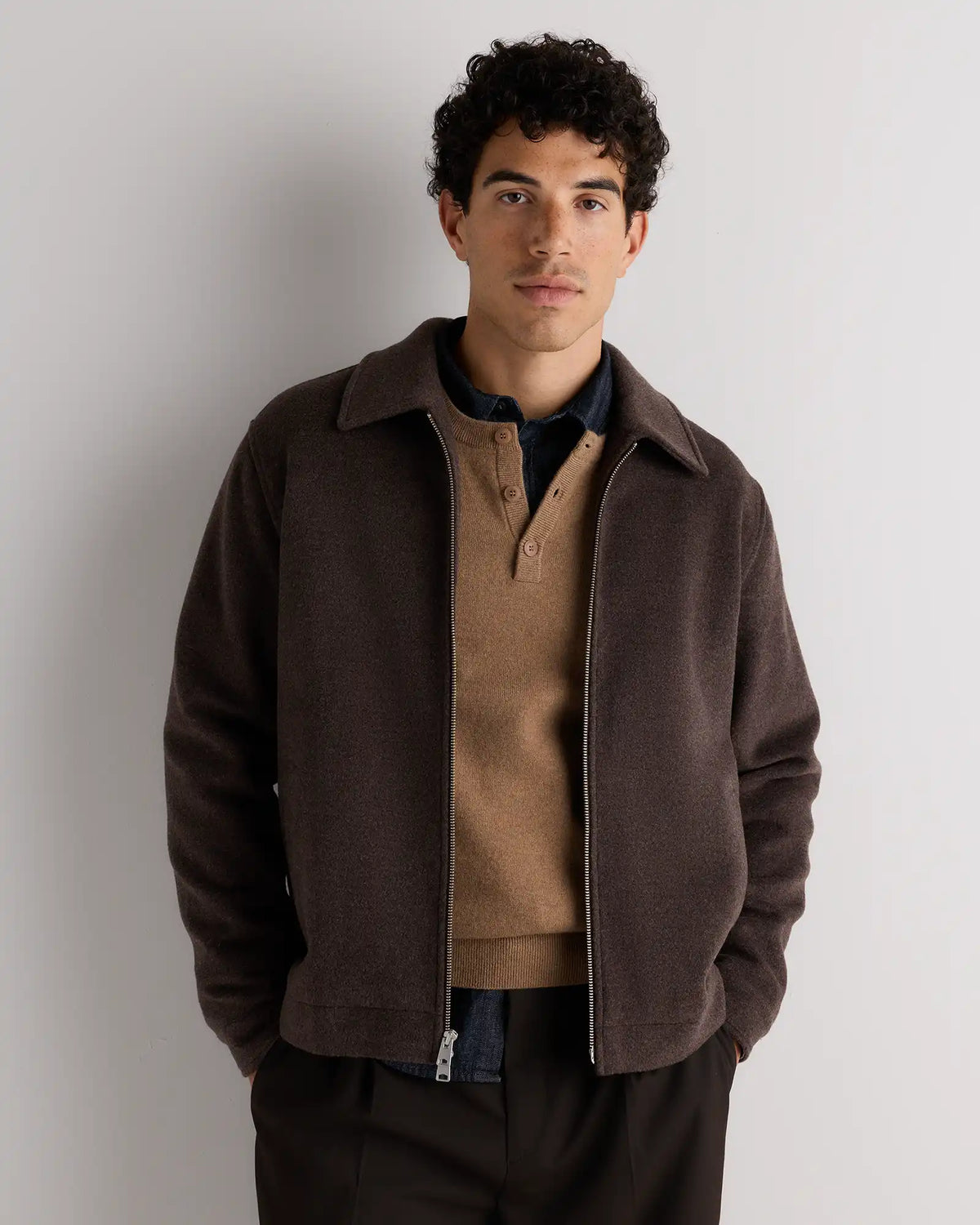 Wool Cashmere Harrington Jacket
