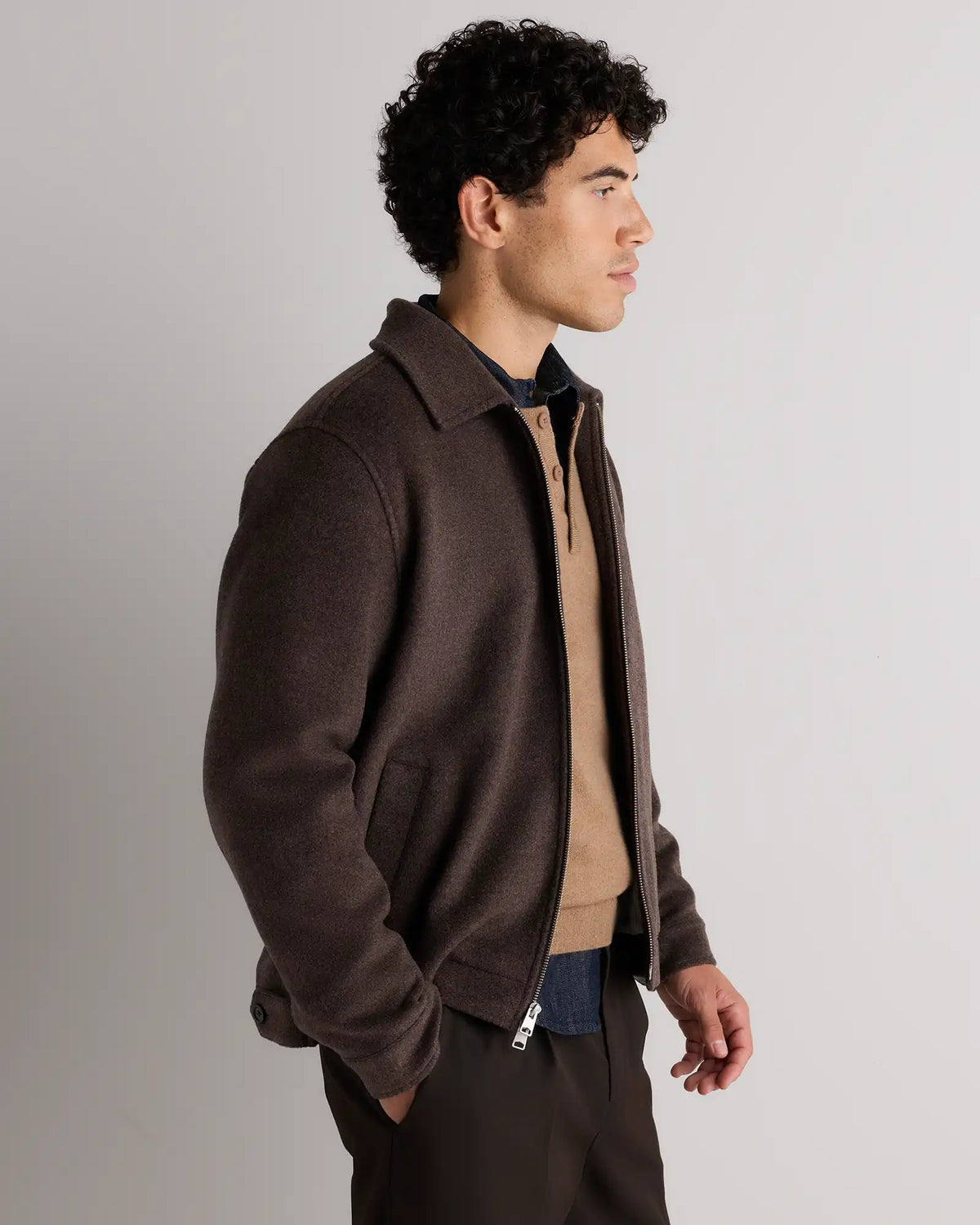 Wool Cashmere Harrington Jacket