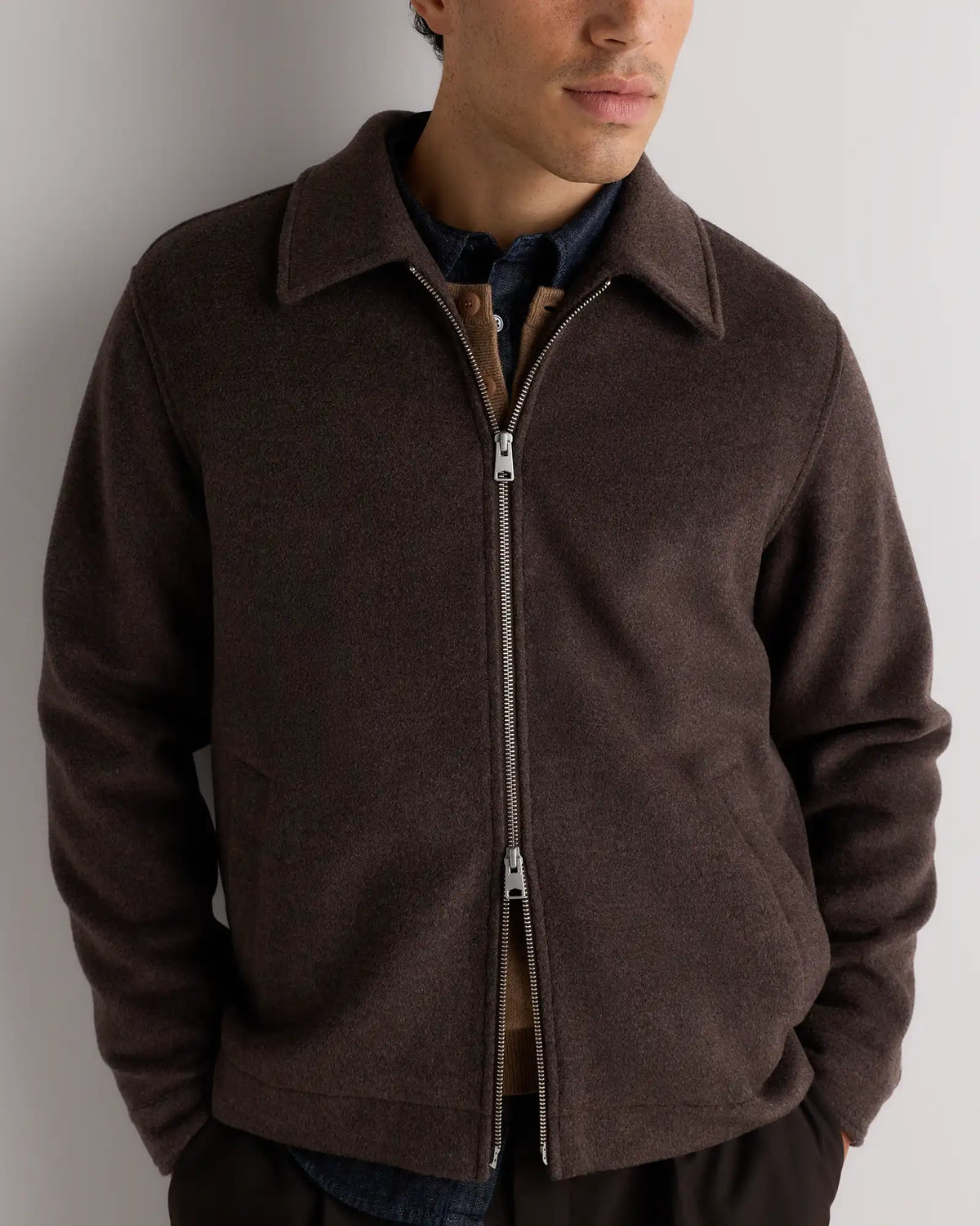 Wool Cashmere Harrington Jacket