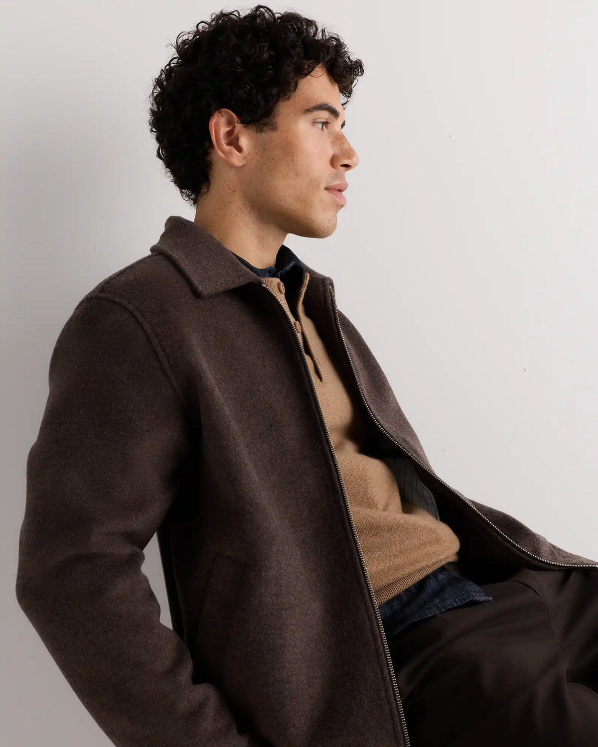 Wool Cashmere Harrington Jacket