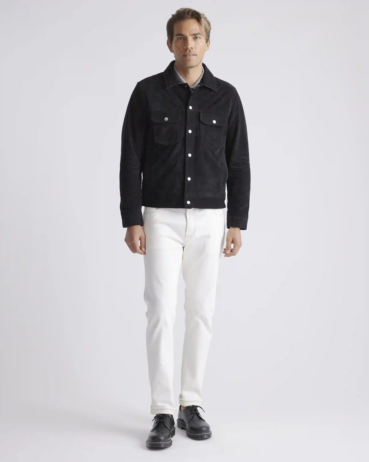 Italian Suede Trucker Jacket