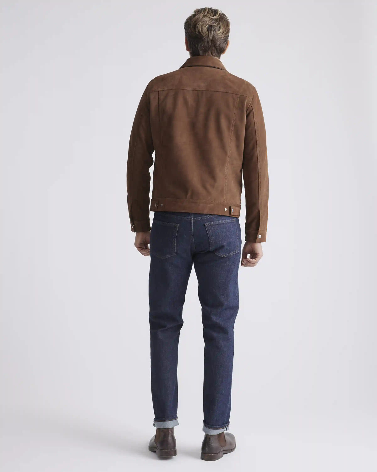 Italian Suede Trucker Jacket