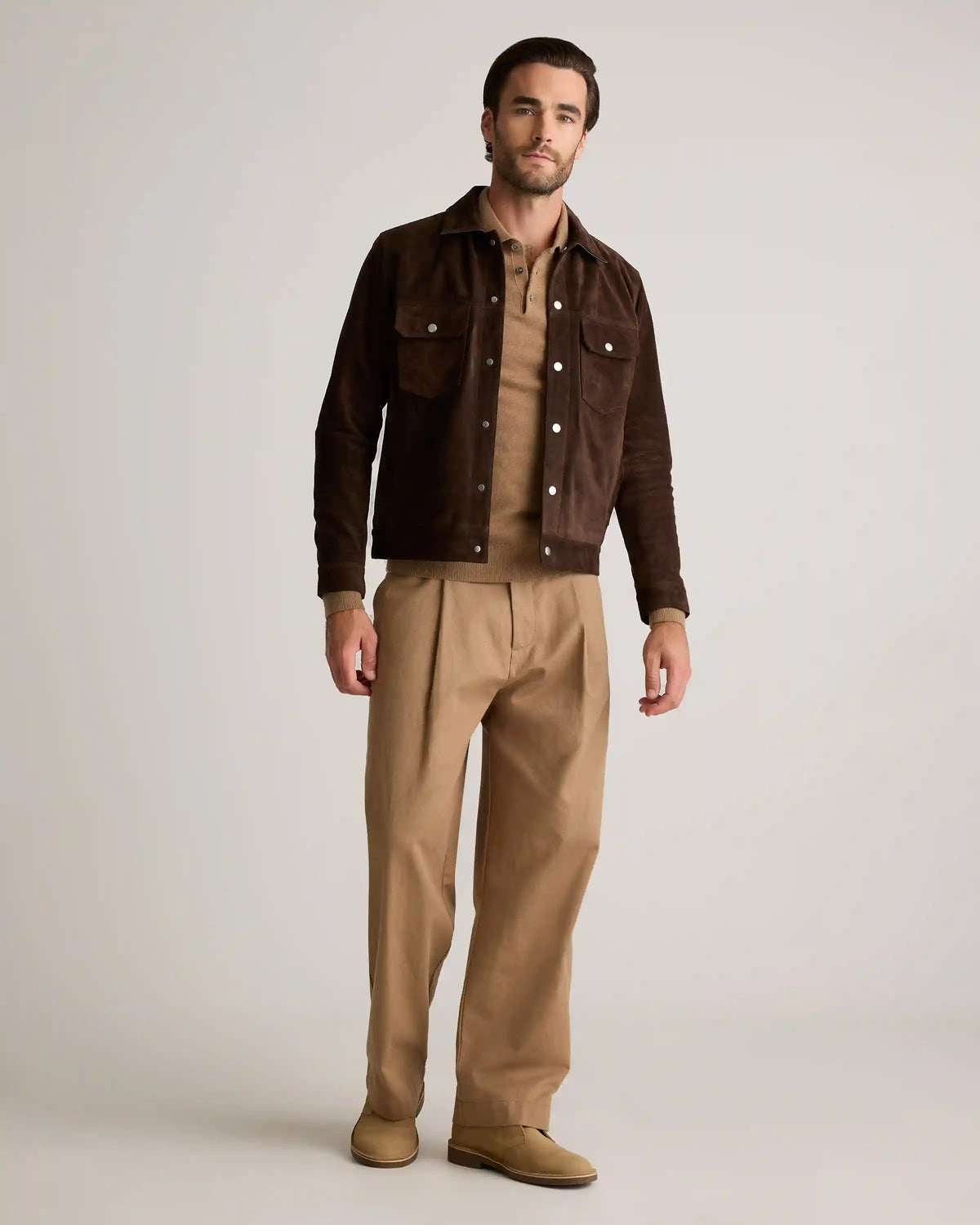 Italian Suede Trucker Jacket