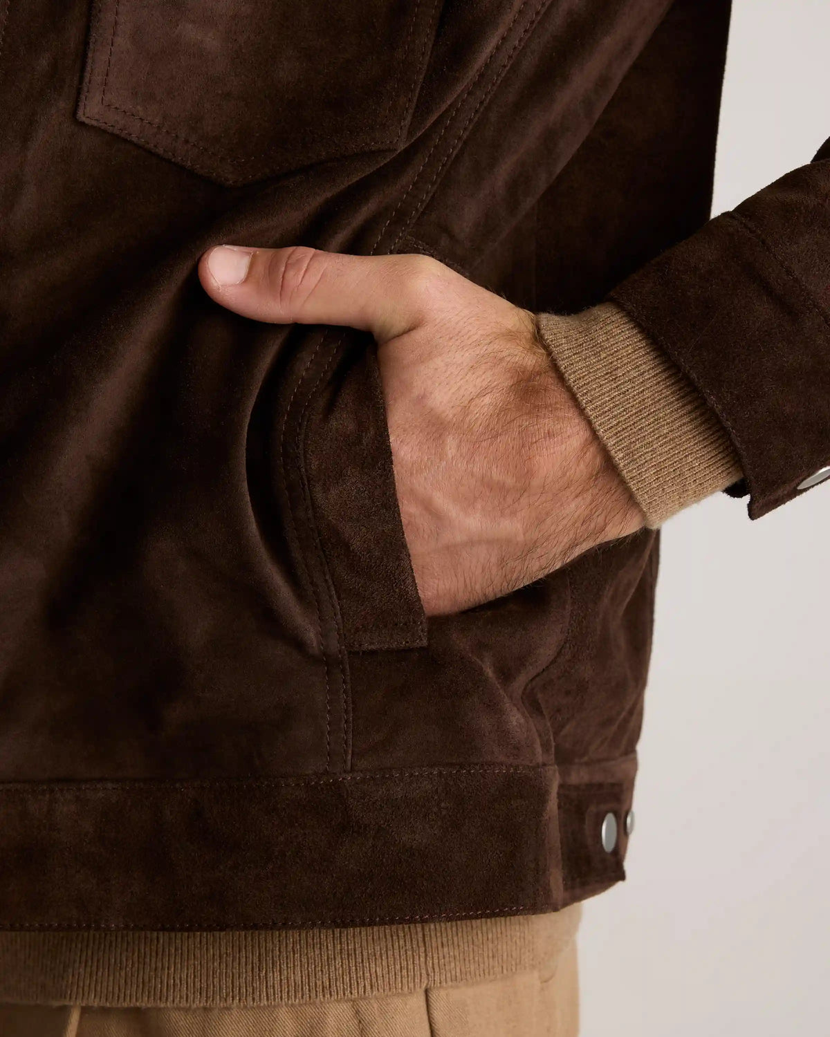 Italian Suede Trucker Jacket