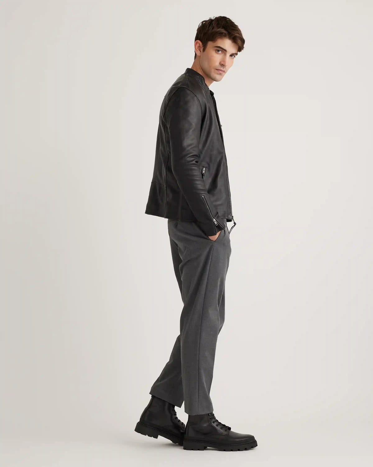 100% Leather Café Racer Jacket
