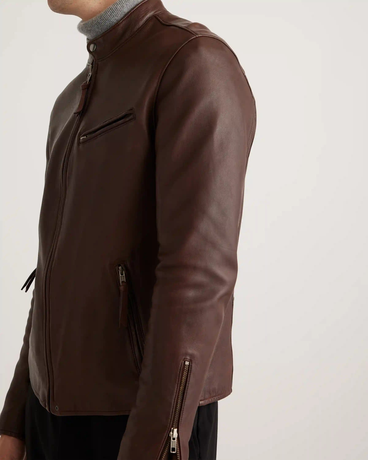 100% Leather Café Racer Jacket