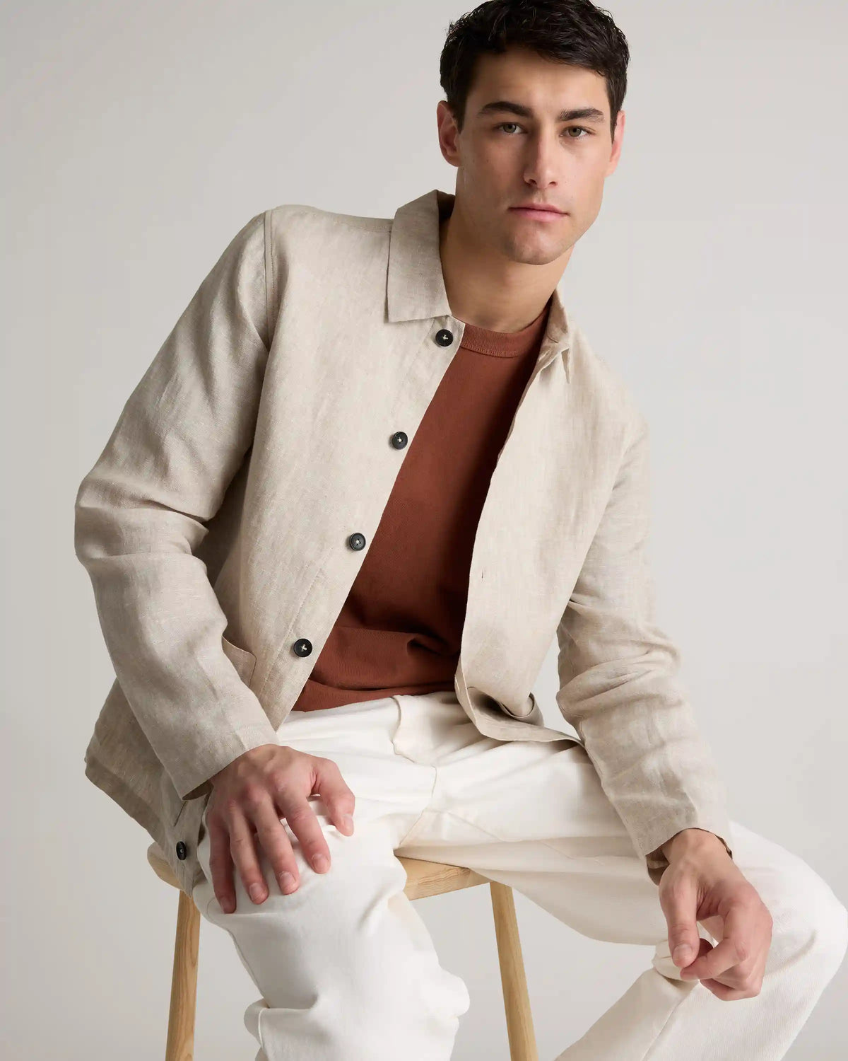 100% European Linen Chore Jacket