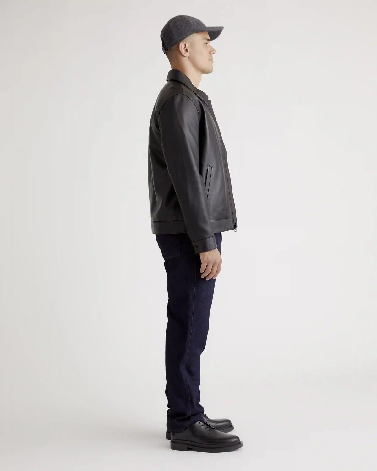 100% Leather Harrington Jacket