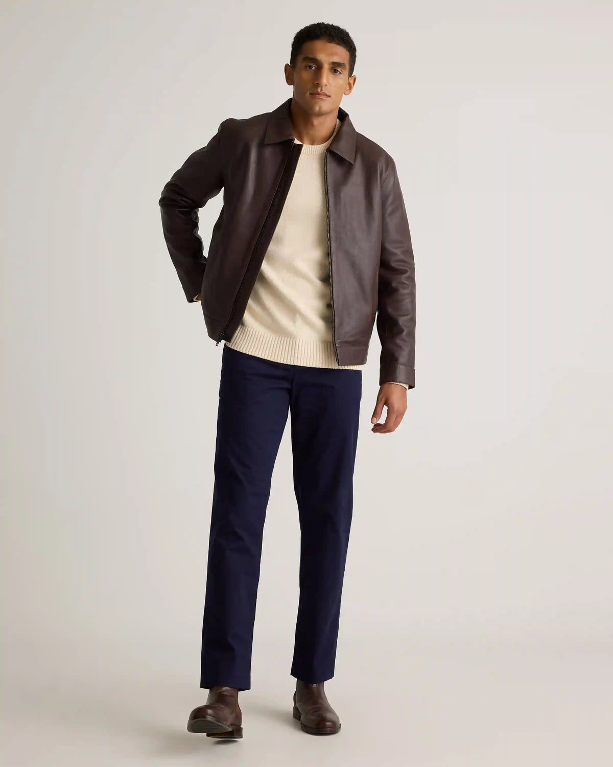 100% Leather Harrington Jacket