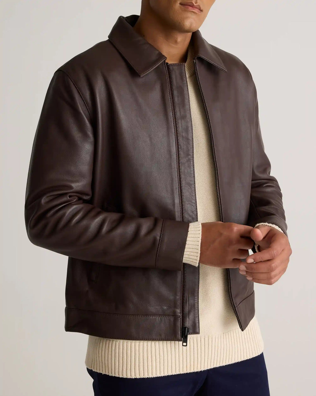 100% Leather Harrington Jacket