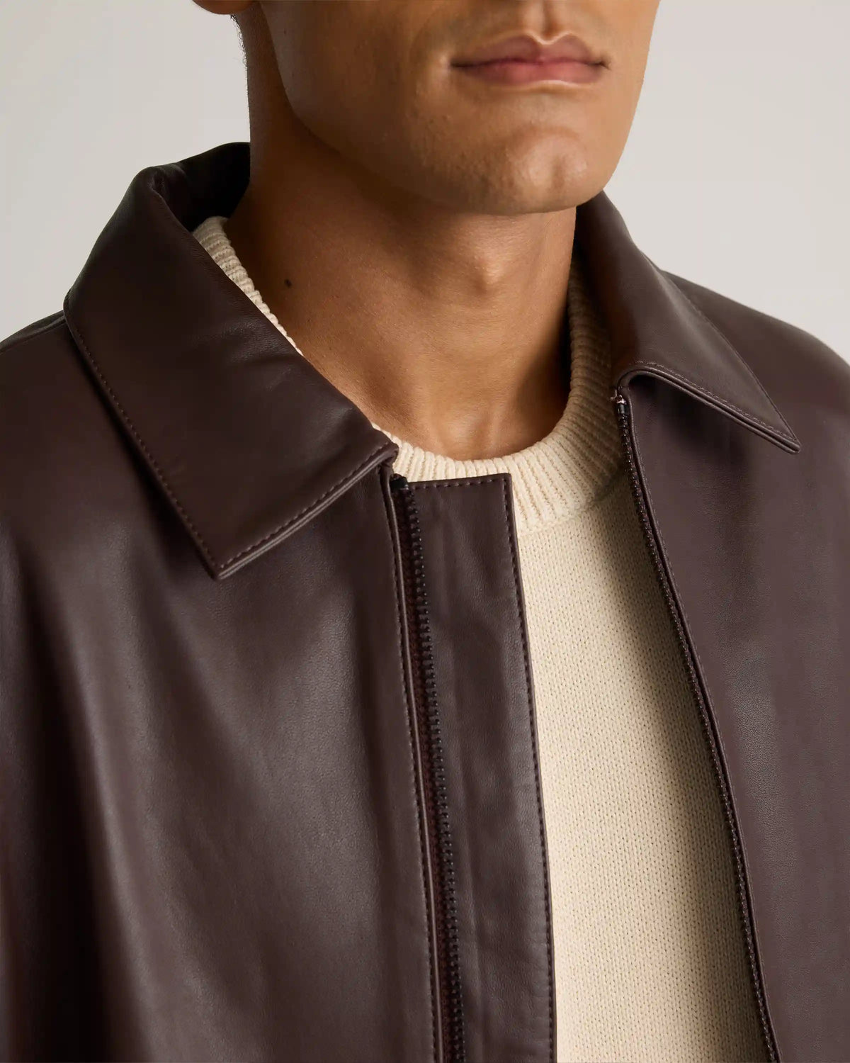 100% Leather Harrington Jacket