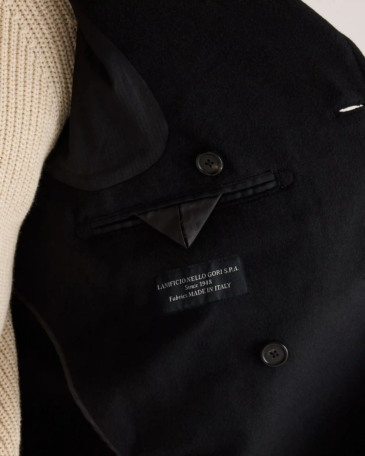 Italian Wool Double-Breasted Officer Topcoat