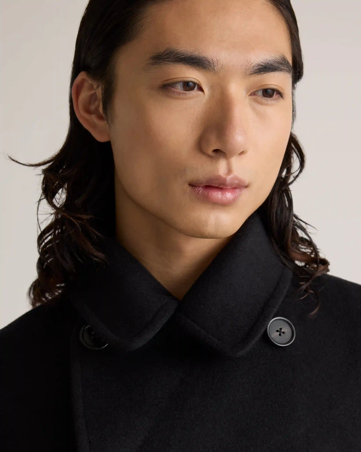 Italian Wool Double-Breasted Officer Topcoat