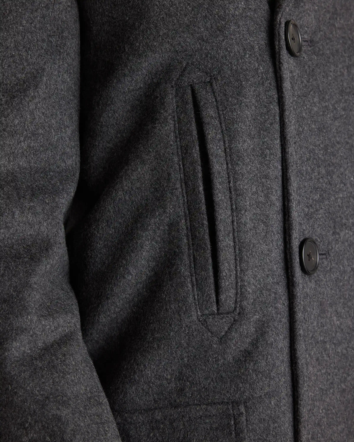 Italian Wool Double-Breasted Officer Topcoat
