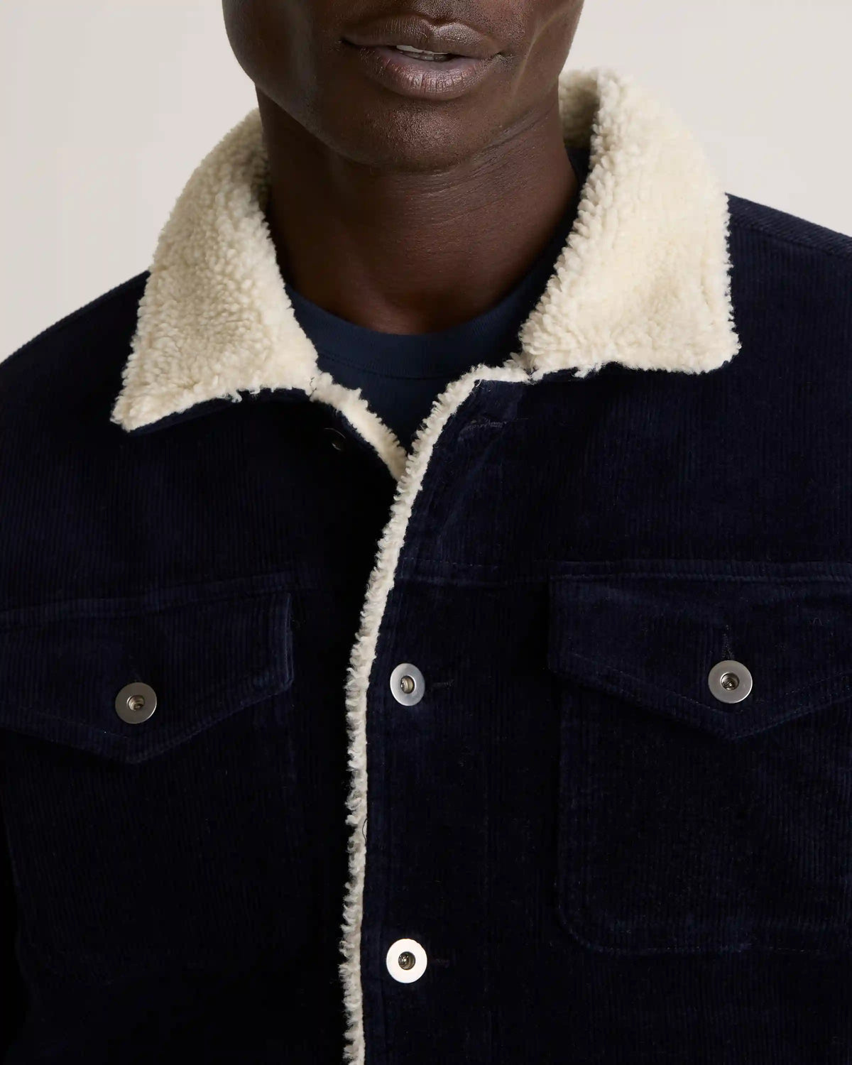 Organic Stretch Corduroy Sherpa-Lined Trucker Jacket
