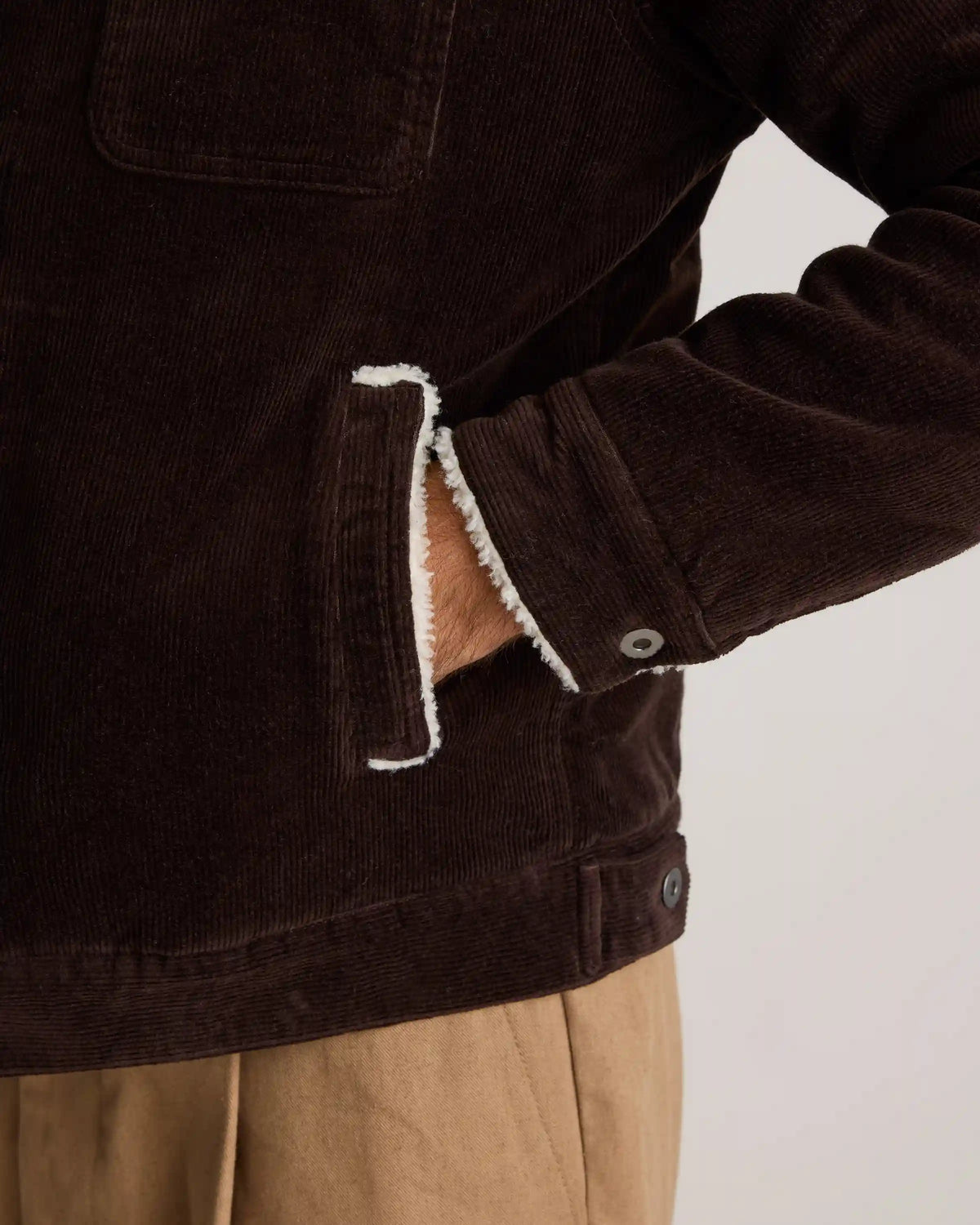 Organic Stretch Corduroy Sherpa-Lined Trucker Jacket