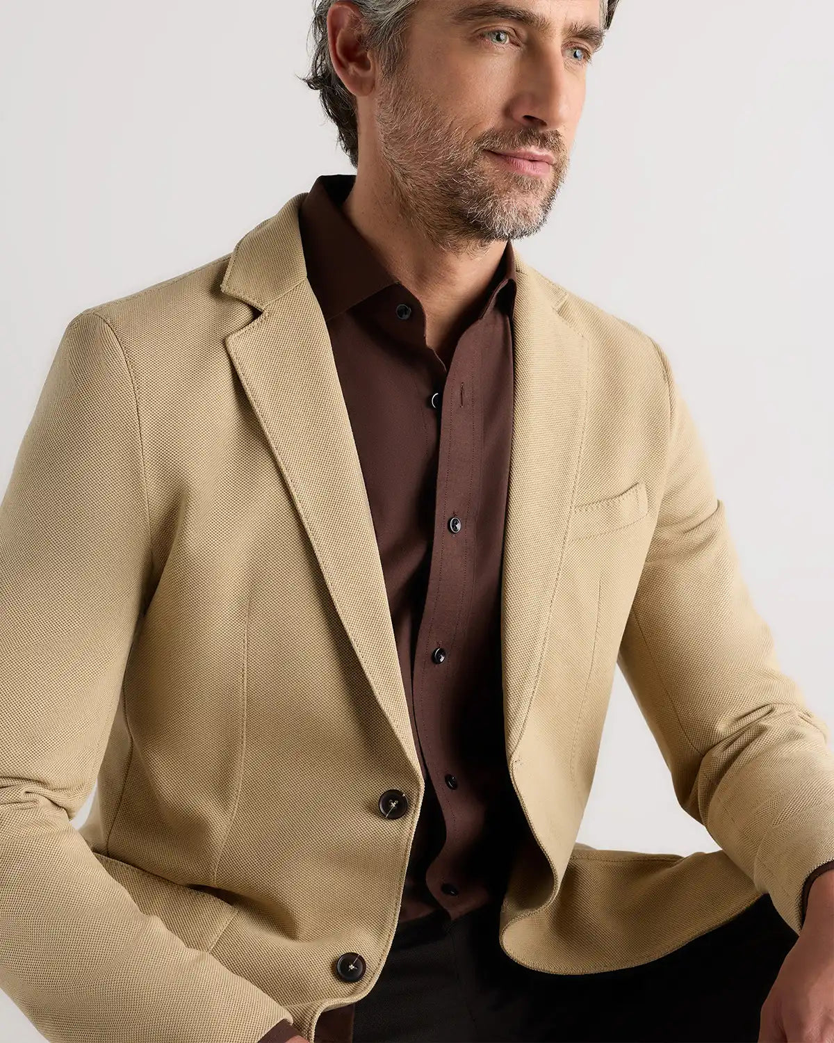 Cotton Pique Knit Blazer