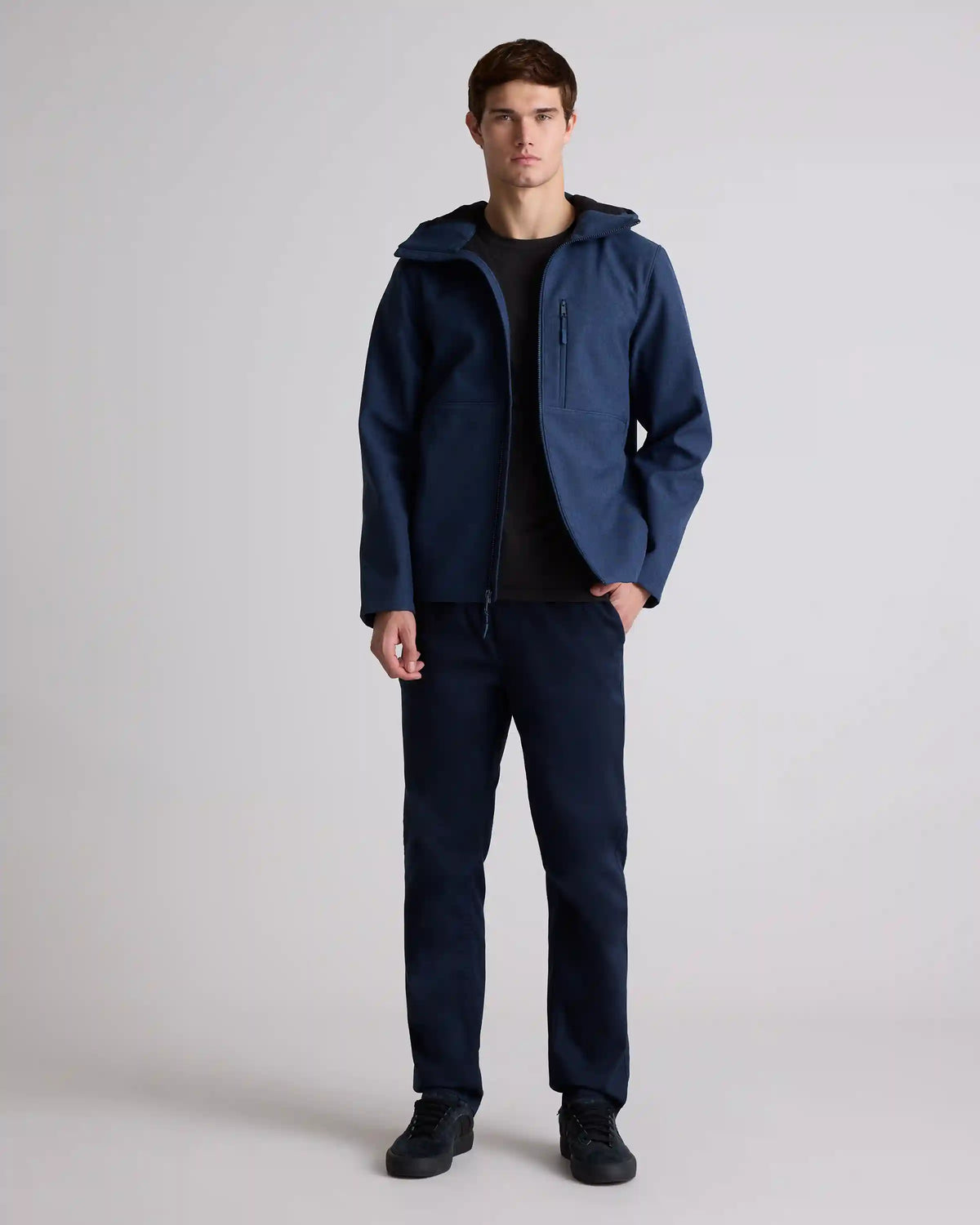 Softshell Fleece-Lined Full-Zip Hooded Jacket