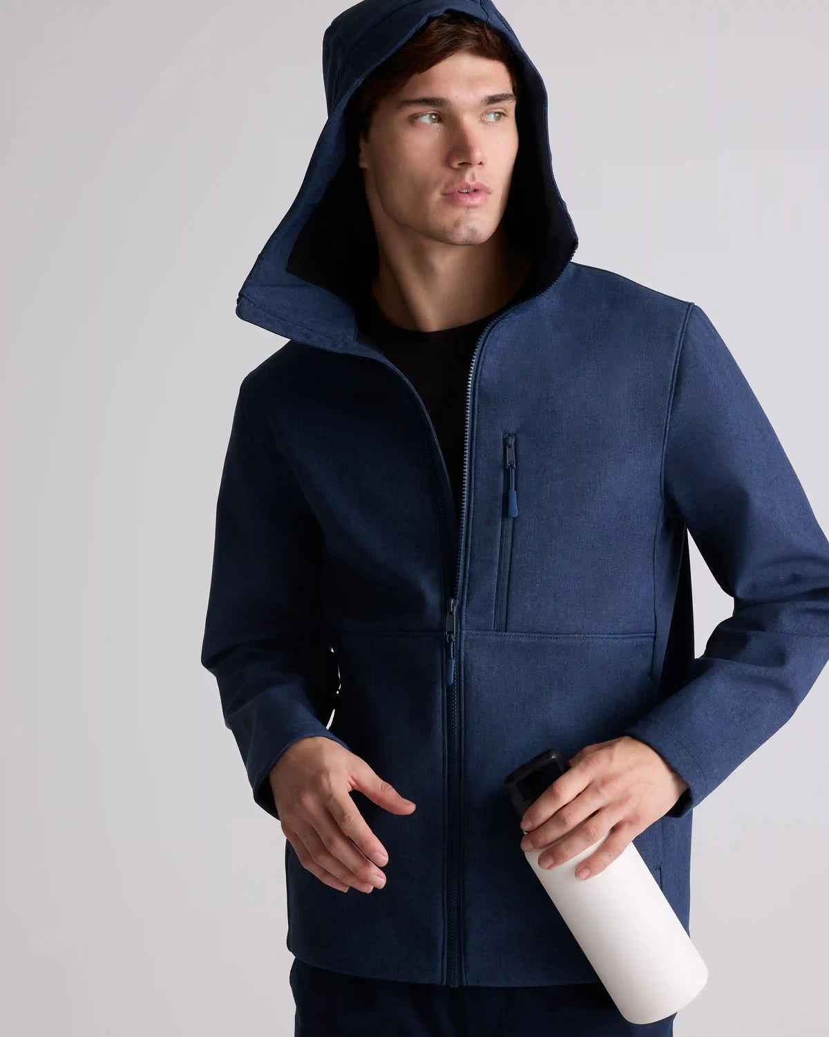Softshell Fleece-Lined Full-Zip Hooded Jacket