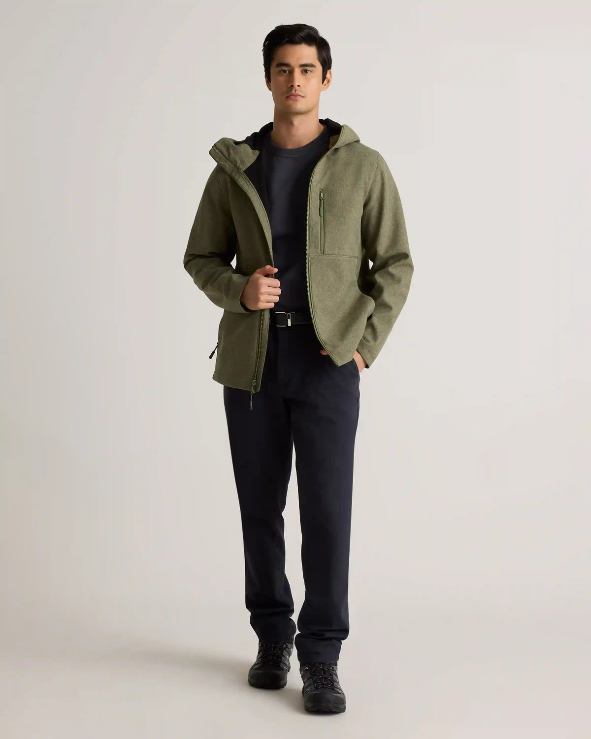 Softshell Fleece-Lined Full-Zip Hooded Jacket