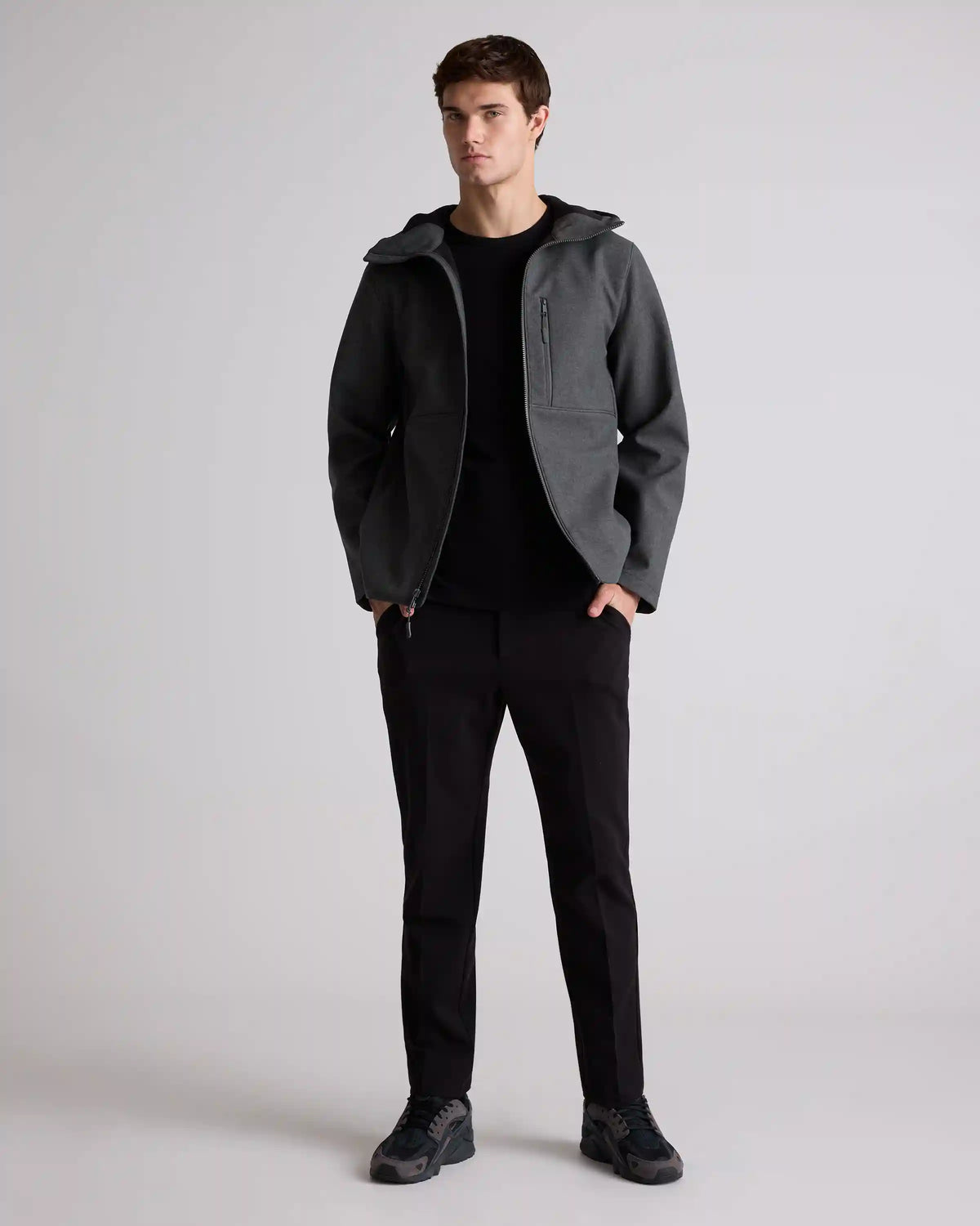 Softshell Fleece-Lined Full-Zip Hooded Jacket