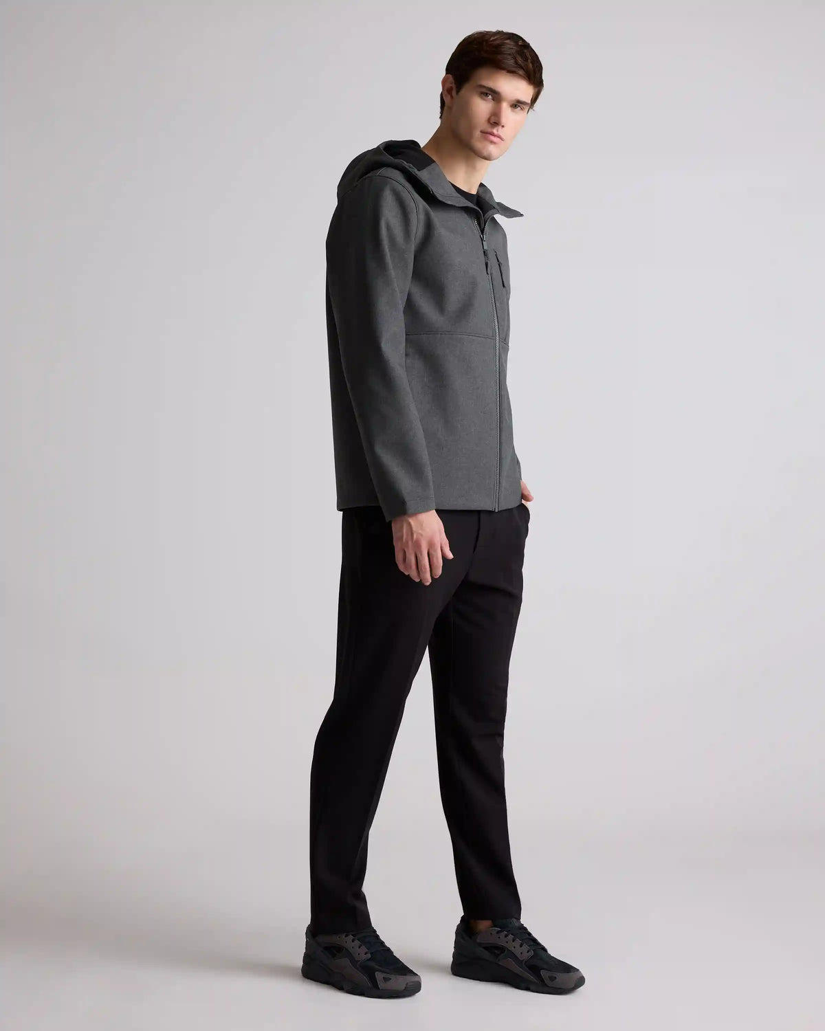 Softshell Fleece-Lined Full-Zip Hooded Jacket