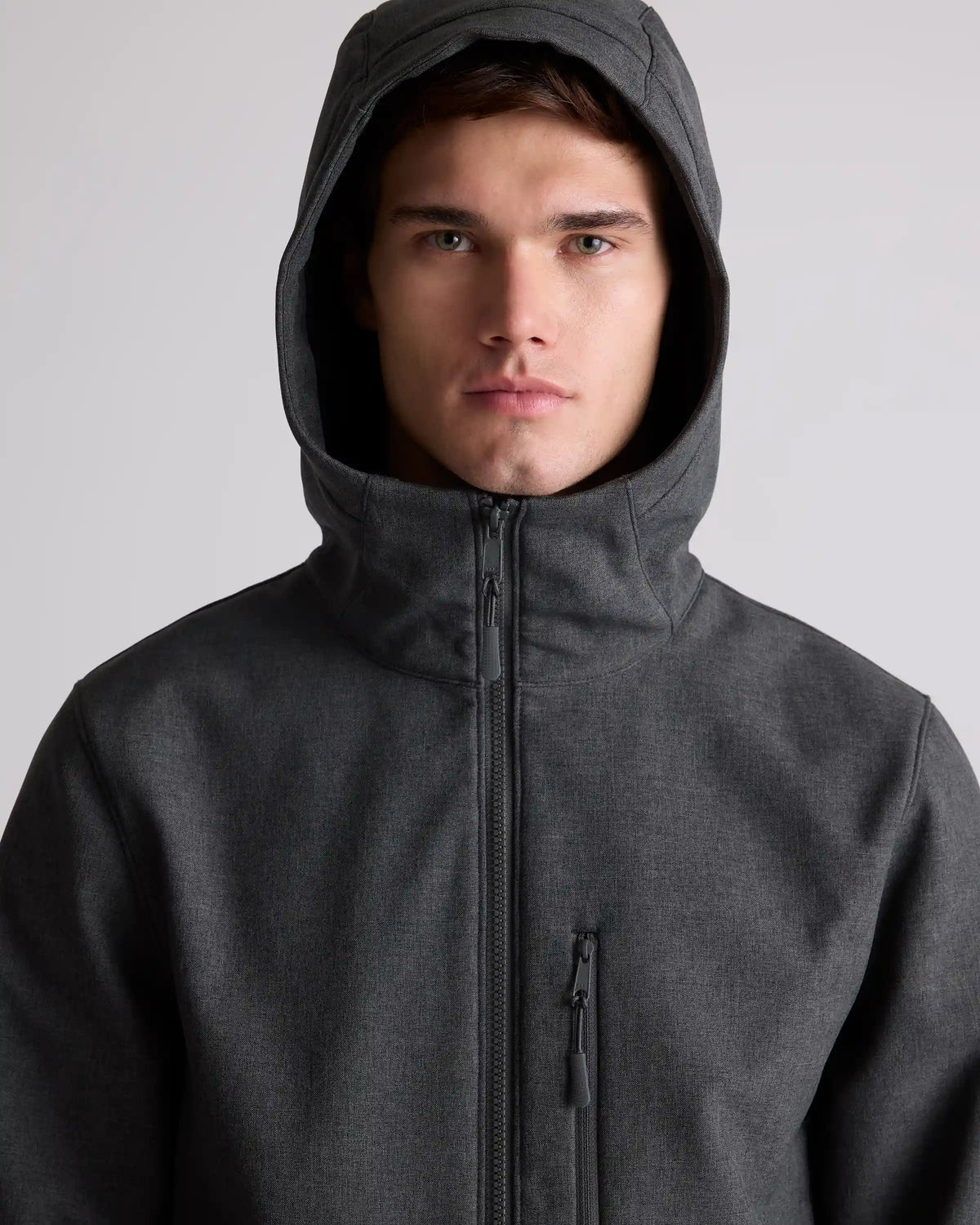 Softshell Fleece-Lined Full-Zip Hooded Jacket