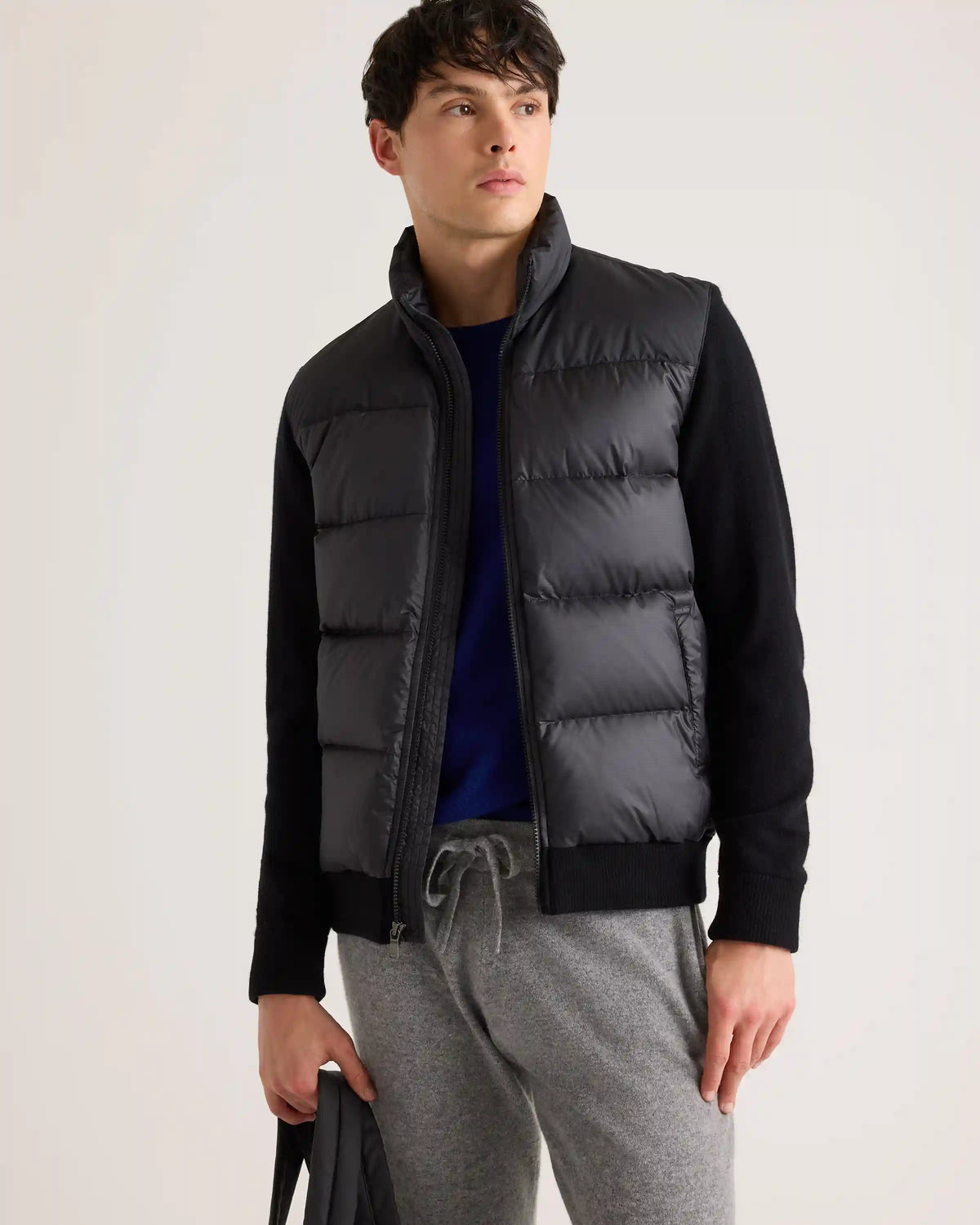 Mixed Media Down and Cashmere Jacket