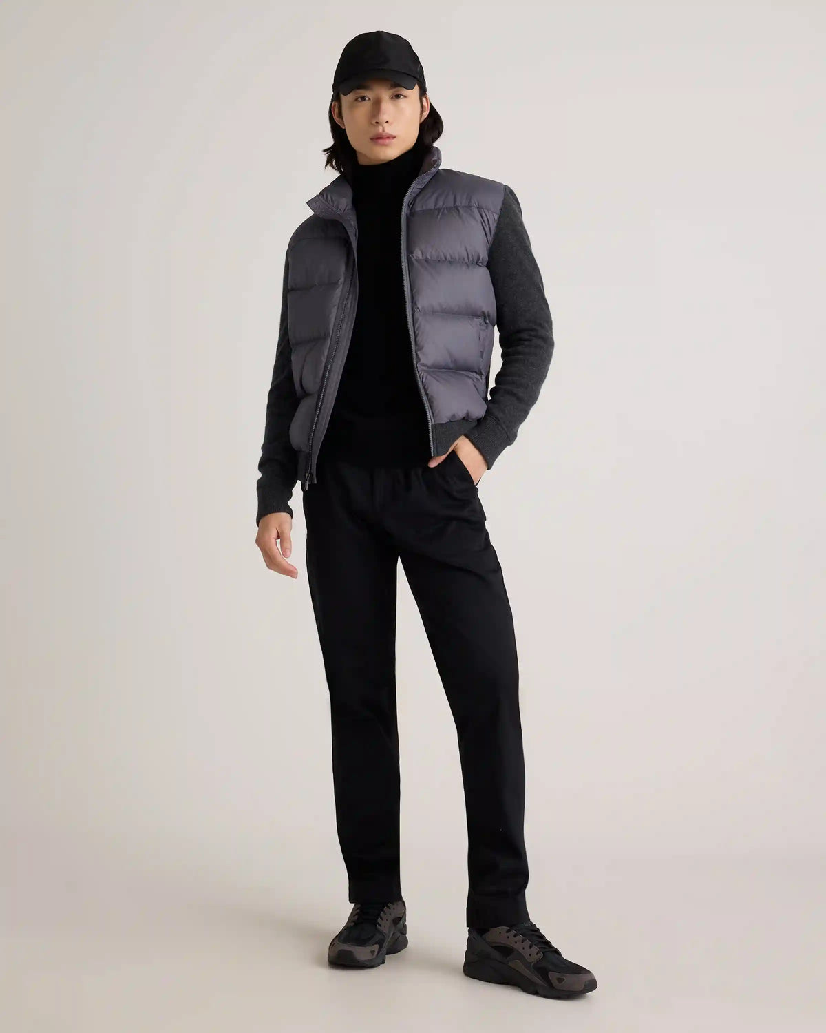 Mixed Media Down and Cashmere Jacket