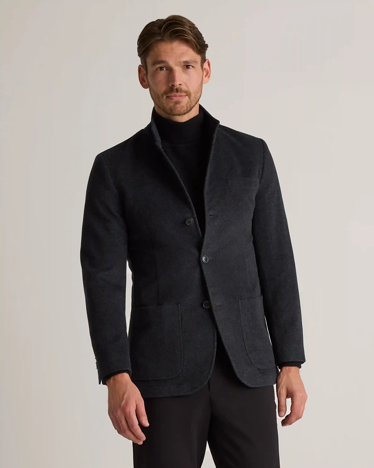 100% Mongolian Cashmere Stand Collar Blazer