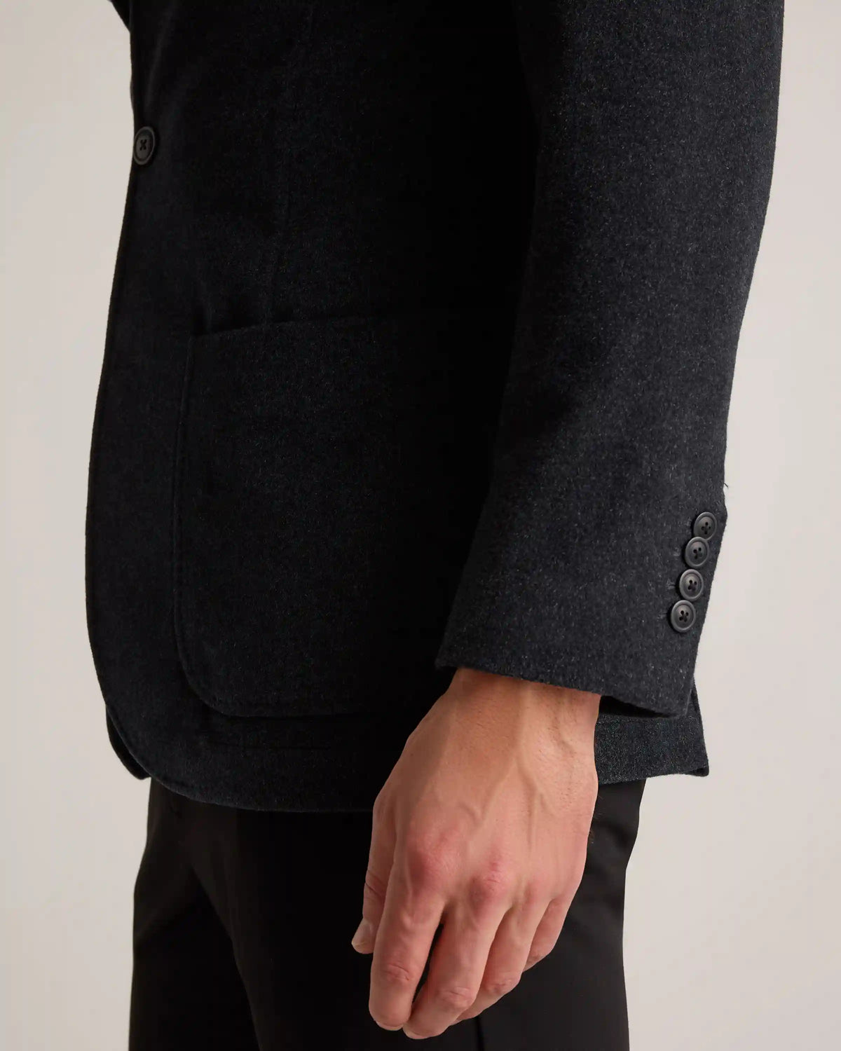 100% Mongolian Cashmere Stand Collar Blazer