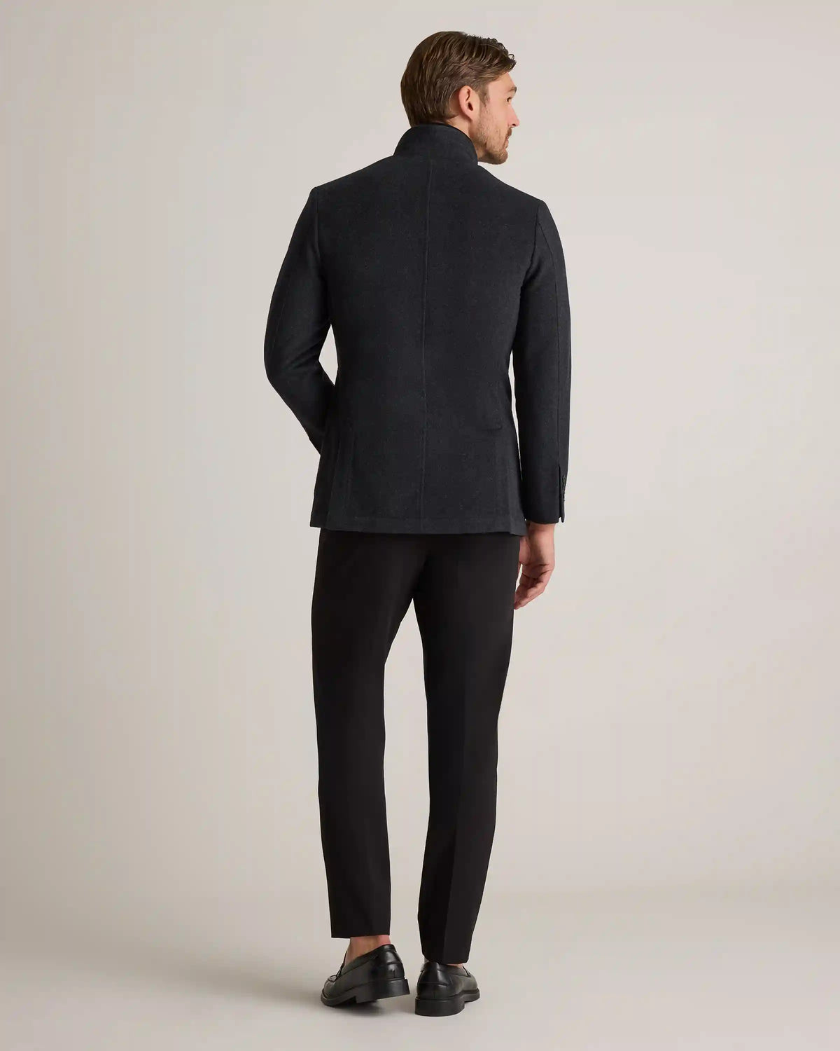 100% Mongolian Cashmere Stand Collar Blazer