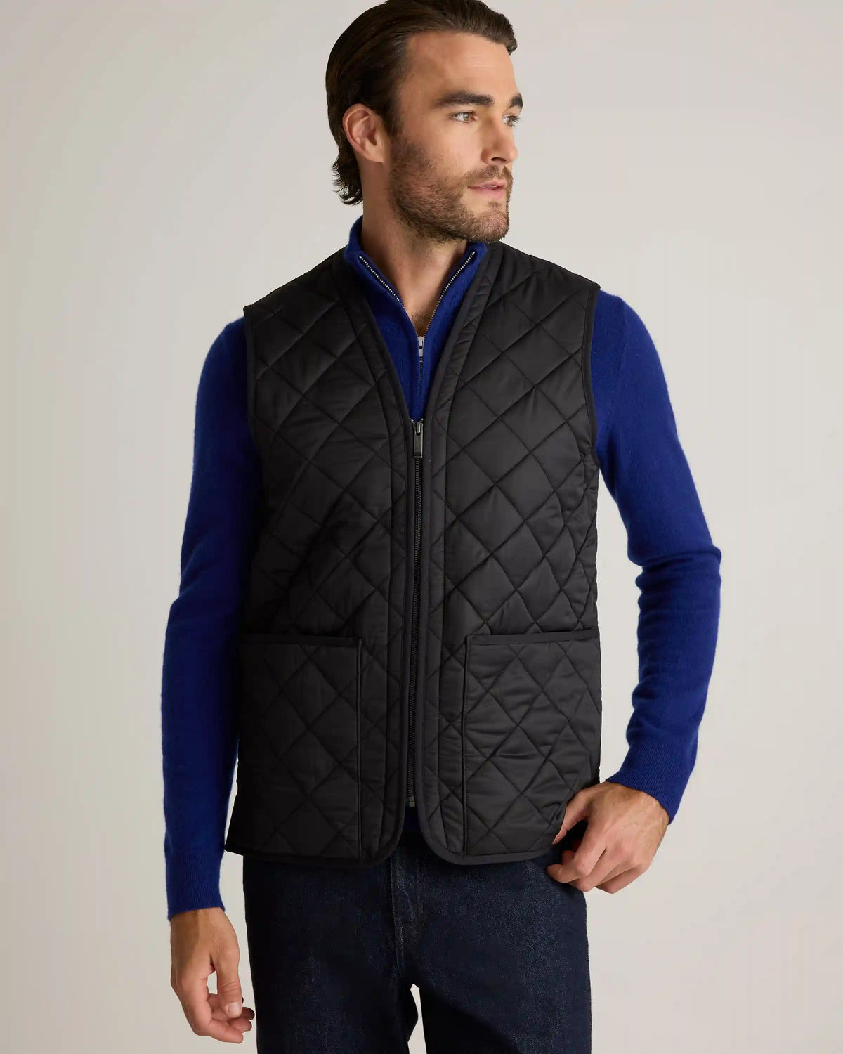Featherless Quilted Fleece-Lined Liner Vest