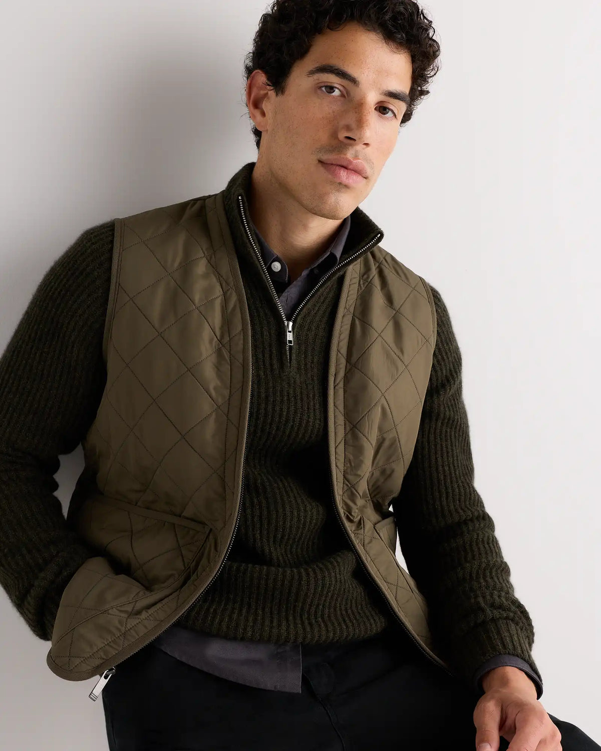 Featherless Quilted Fleece-Lined Liner Vest