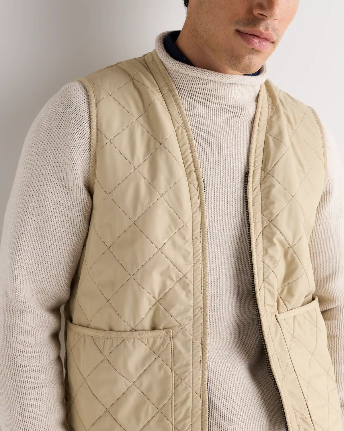 Featherless Quilted Fleece-Lined Liner Vest