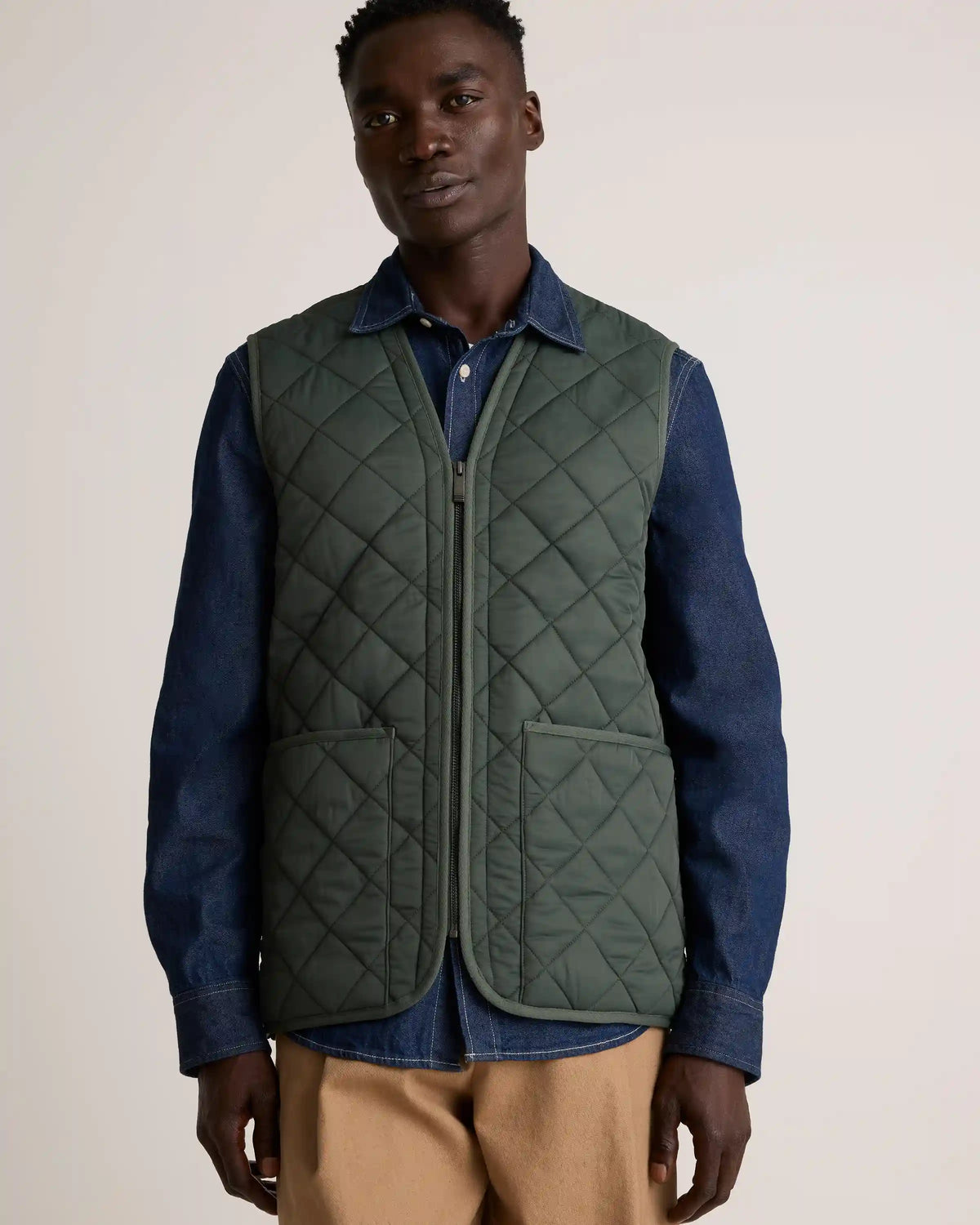 Featherless Quilted Fleece-Lined Liner Vest