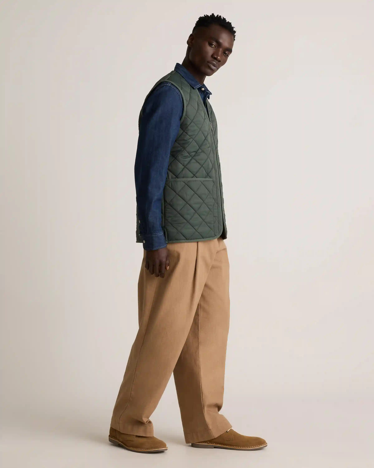 Featherless Quilted Fleece-Lined Liner Vest