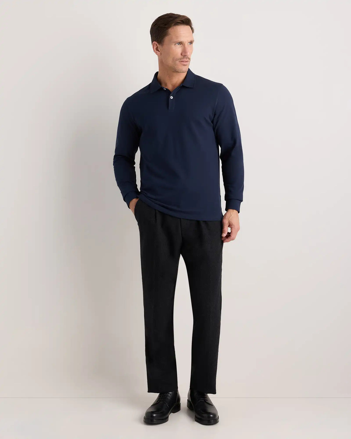 Organic Cotton Long Sleeve Pique Polo
