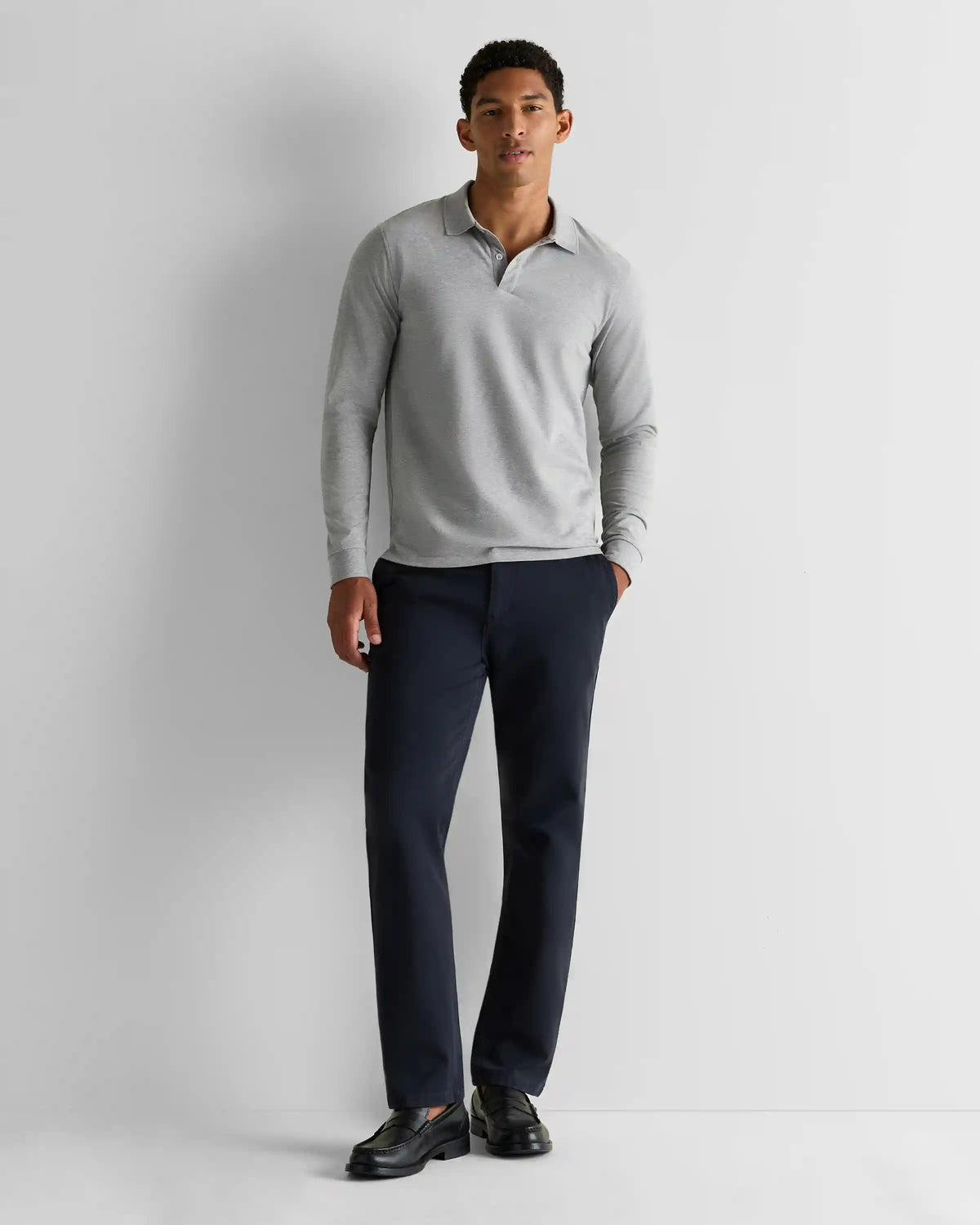 Organic Cotton Long Sleeve Pique Polo